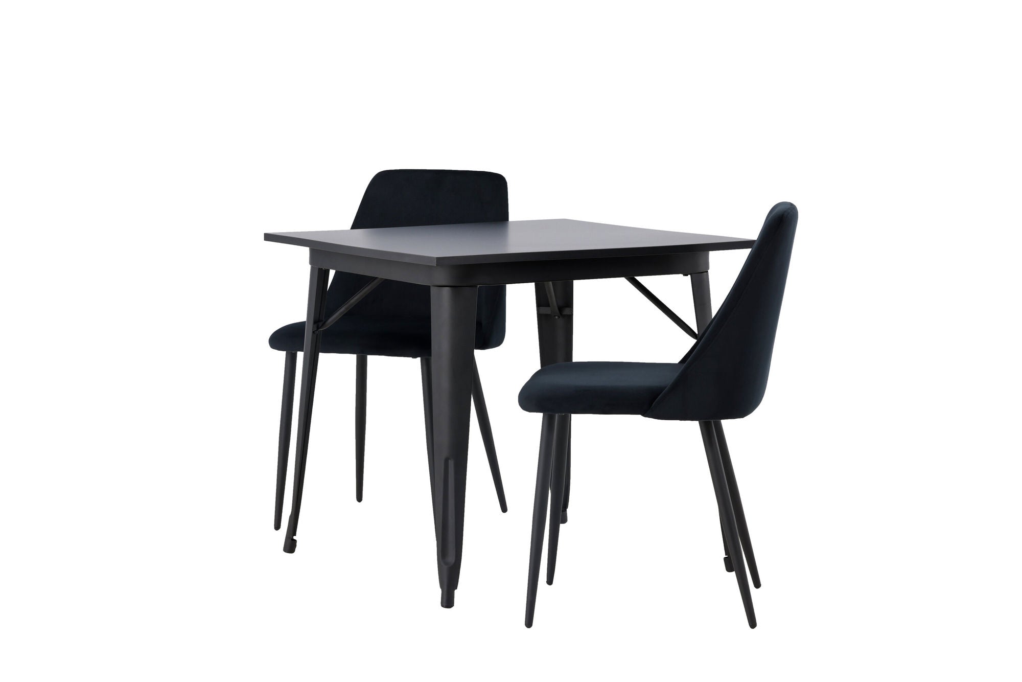 Venture Home Tempe spisebord - Black / Black MDF +Night Spisebordsstol - Black / Black Velvet _2