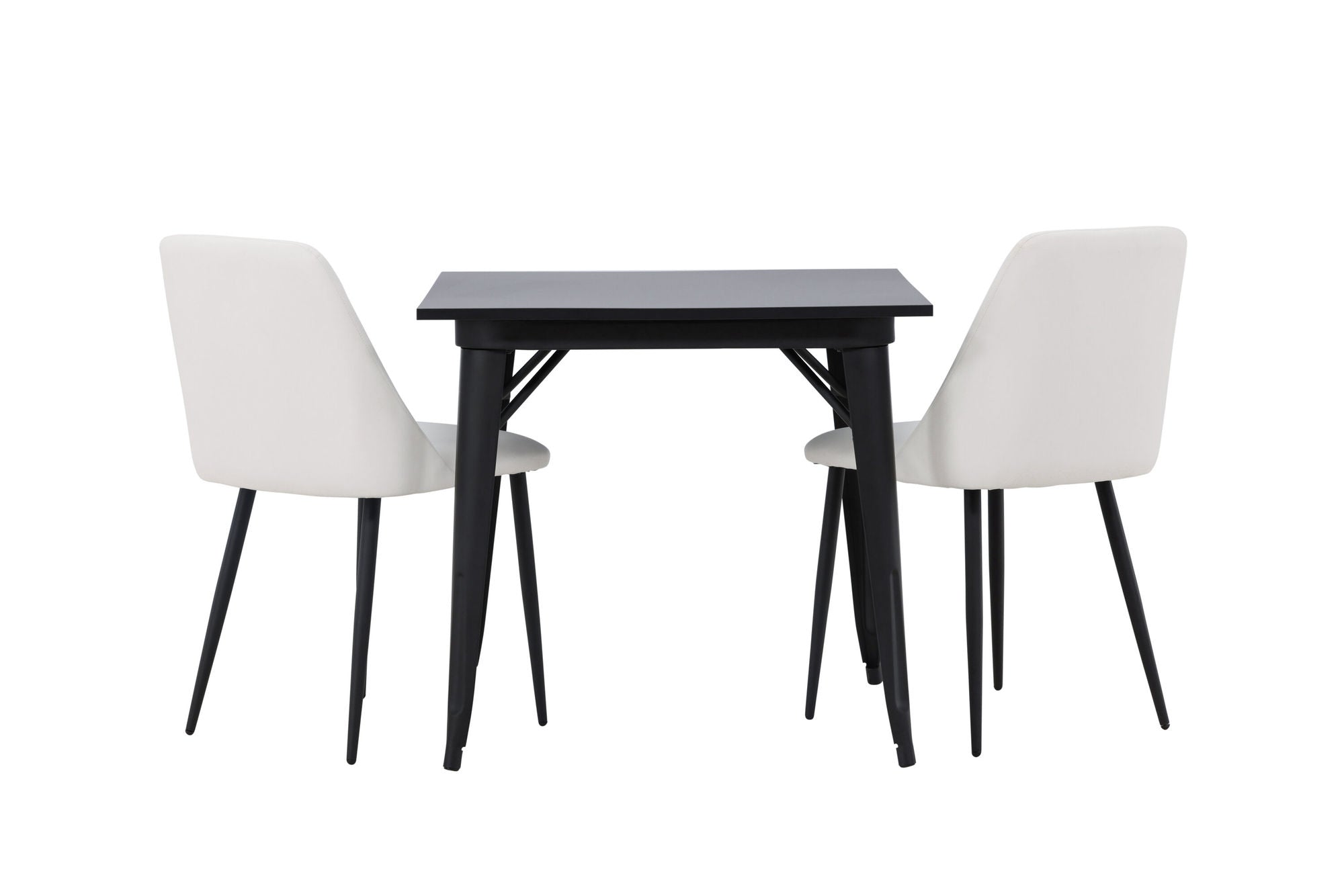 Venture Home Tempe spisebord - Black / Black MDF +Night Spisebordsstol - Black / White PU _2