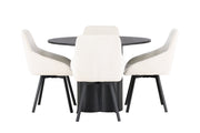 Venture Home Olivia spisebord - Black / Black Veneer +Rosie Spisebordsstol - Black / Beige Fabric _4