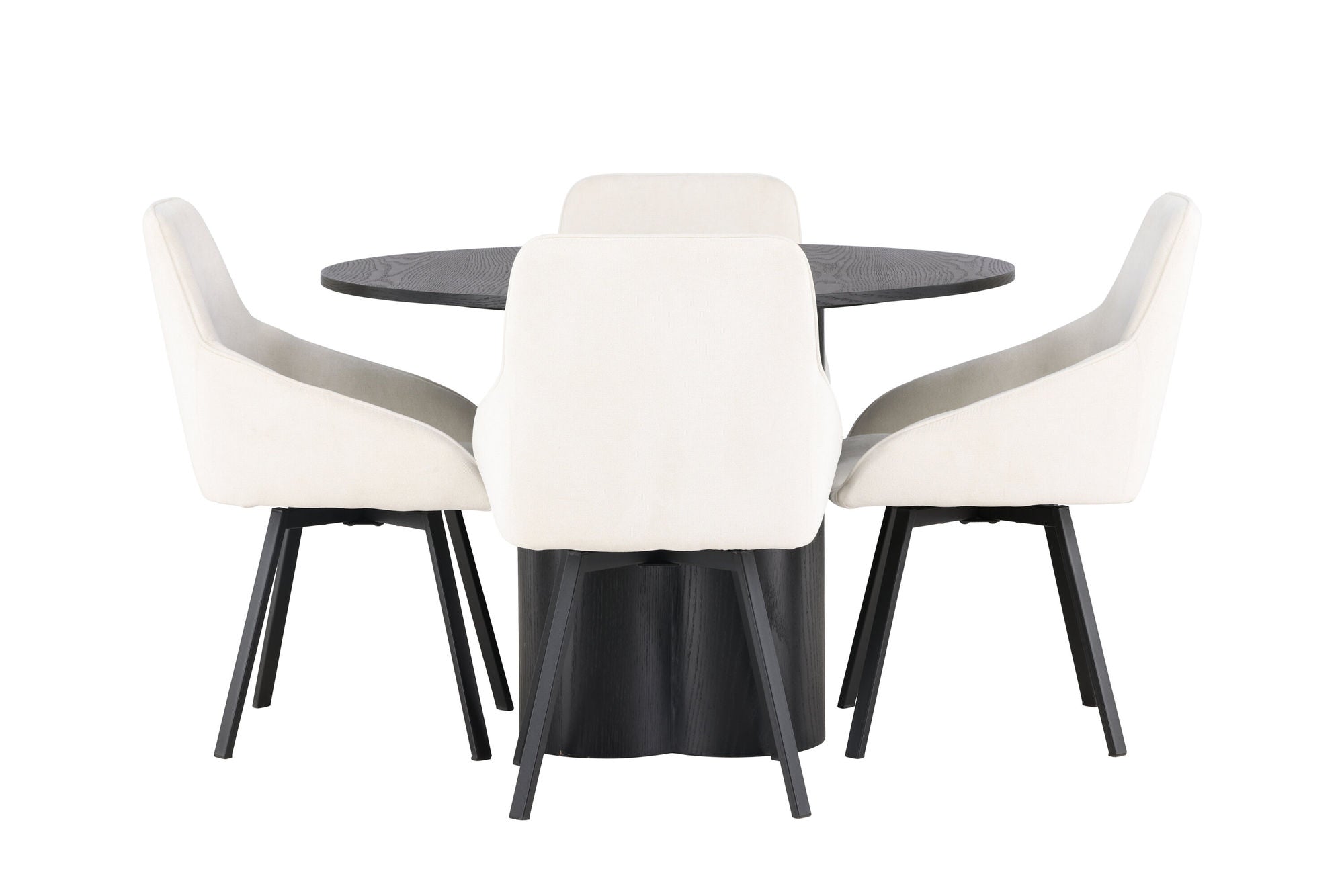 Venture Home Olivia spisebord - Black / Black Veneer +Rosie Spisebordsstol - Black / Beige Fabric _4