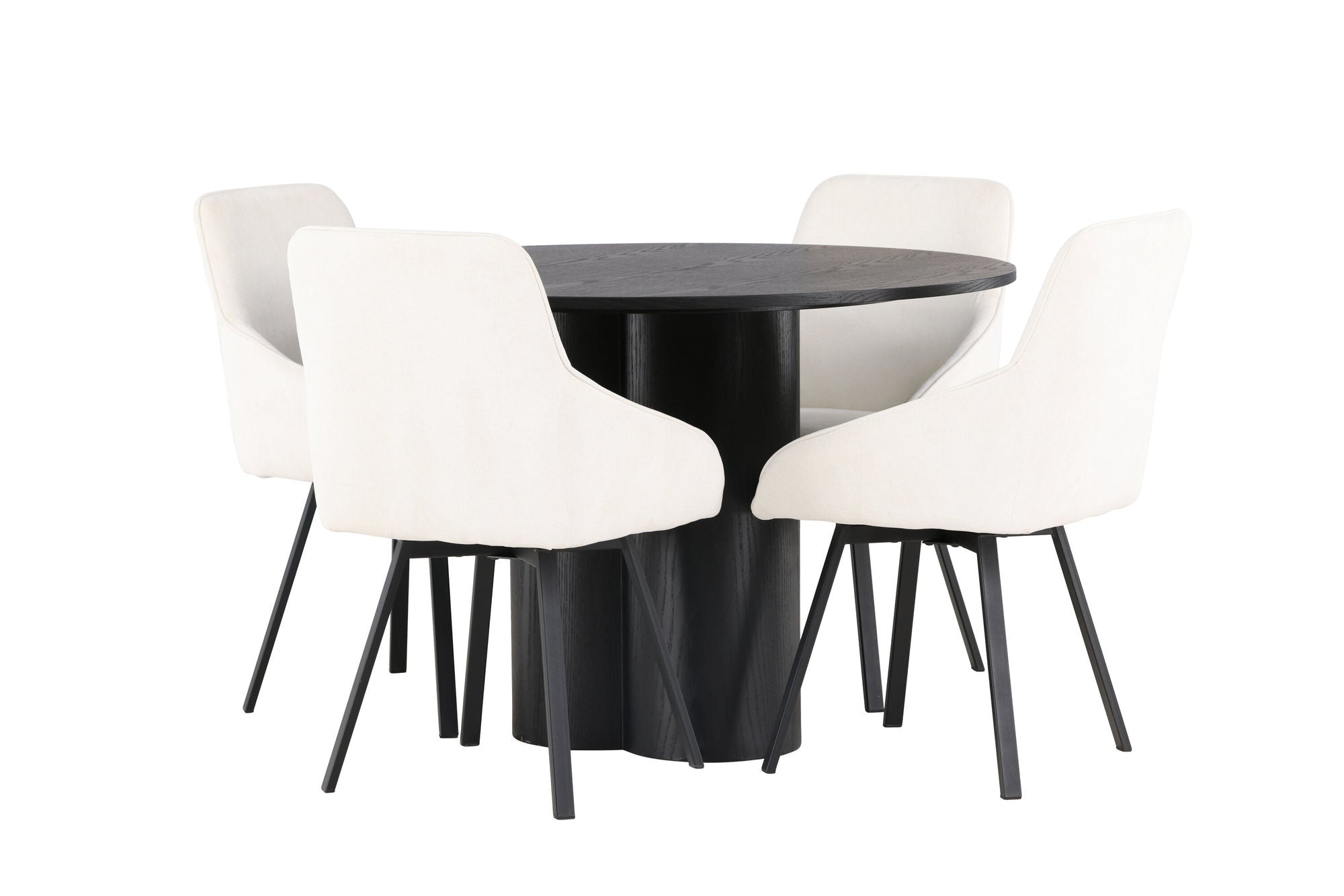 Venture Home Olivia spisebord - Black / Black Veneer +Rosie Spisebordsstol - Black / Beige Fabric _4