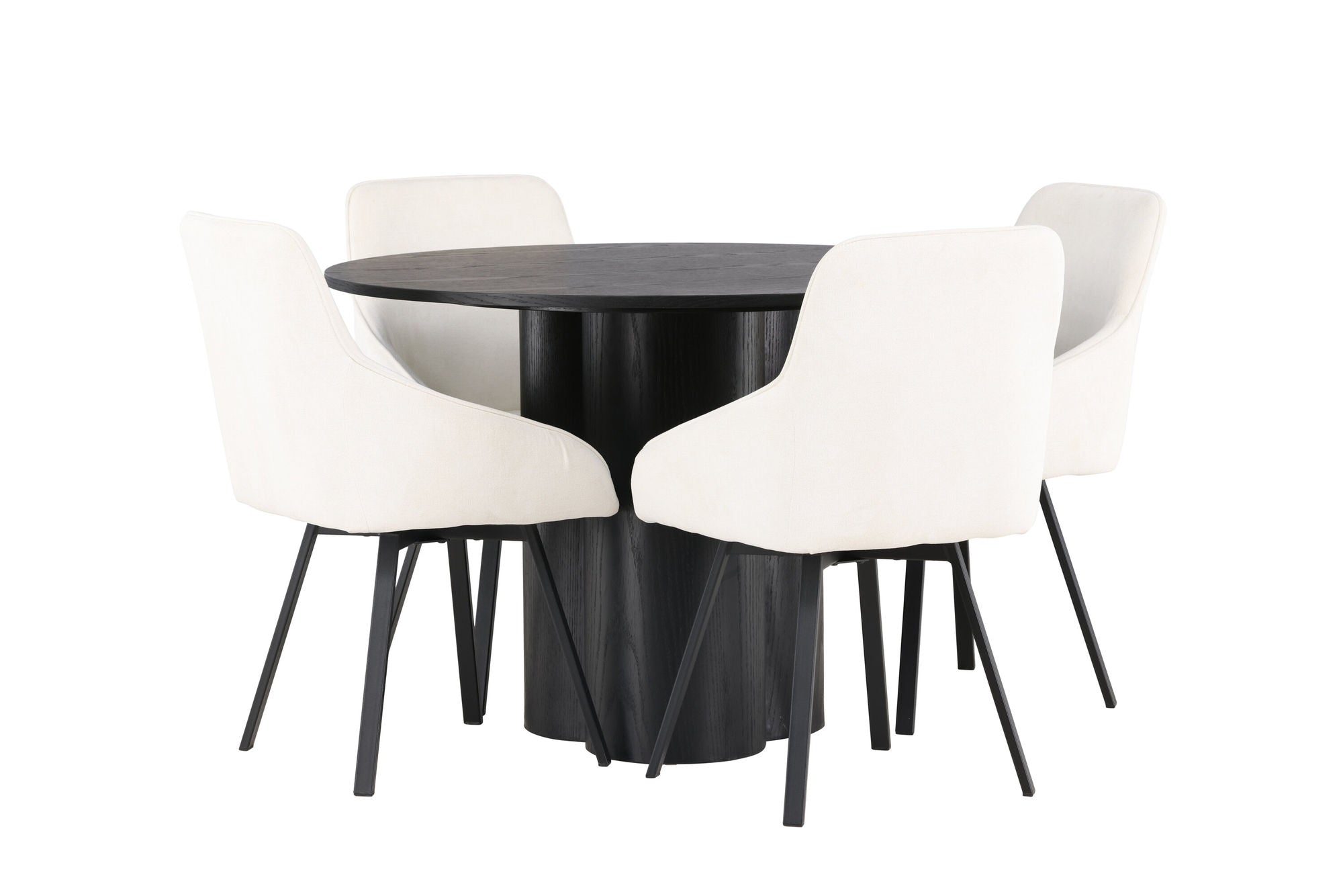 Venture Home Olivia spisebord - Black / Black Veneer +Rosie Spisebordsstol - Black / Beige Fabric _4