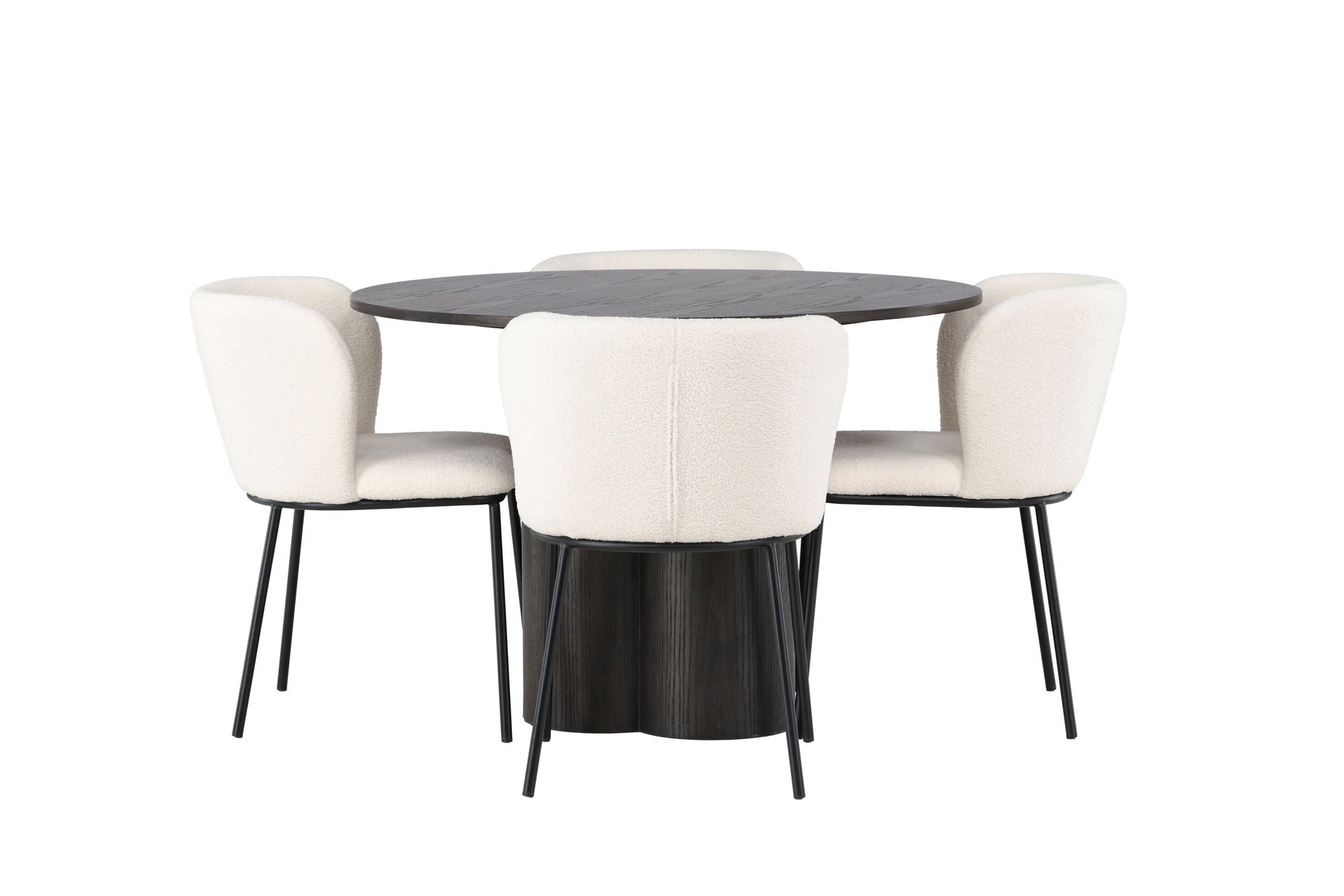 Venture Home Olivia spisebord - Mocca / Mocca Veneer +Edina Spisebordsstol - Black / White Boucle _4