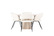 Venture Home Olivia spisebord - White Wash Veneer +Day Spisebordsstol - Matte black / White Linen _4