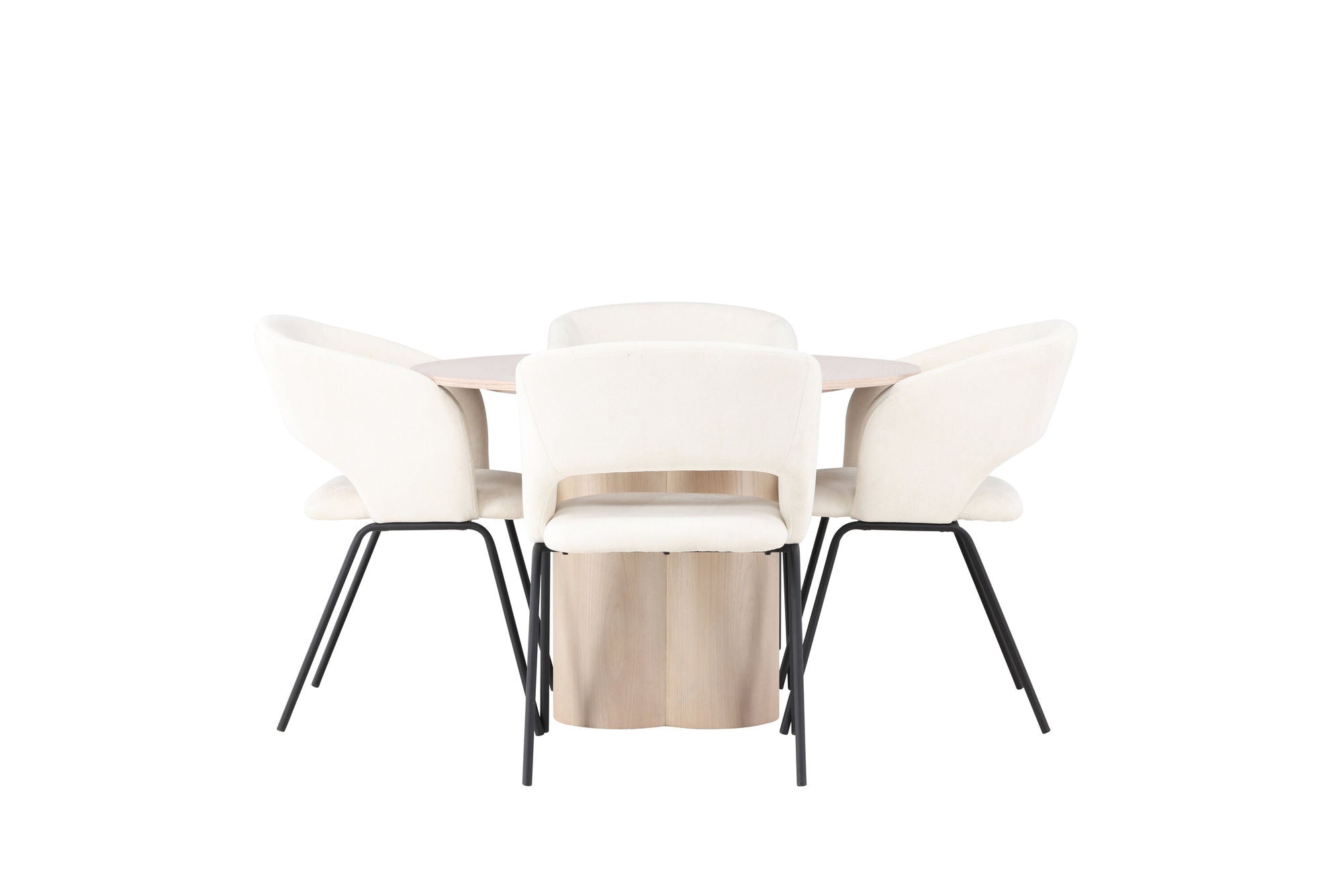 Venture Home Olivia spisebord - White Wash Veneer +Day Spisebordsstol - Matte black / White Linen _4