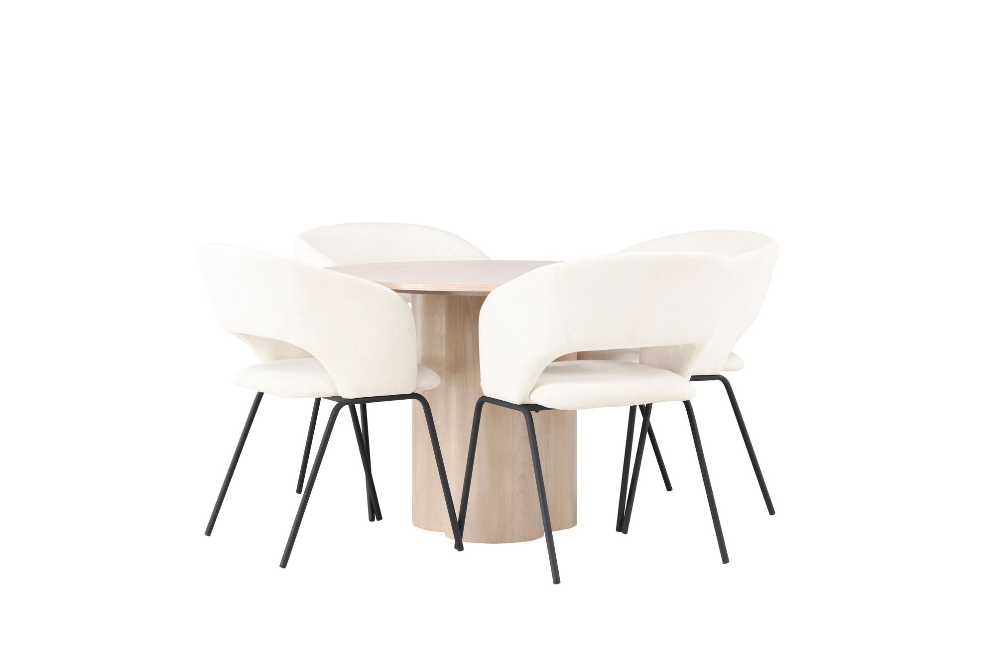 Venture Home Olivia spisebord - White Wash Veneer +Day Spisebordsstol - Matte black / White Linen _4