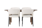 Venture Home Andy spisebord 180*75 - Natural / Natural MDF +Day Spisebordsstol - Matte black / White Linen _4