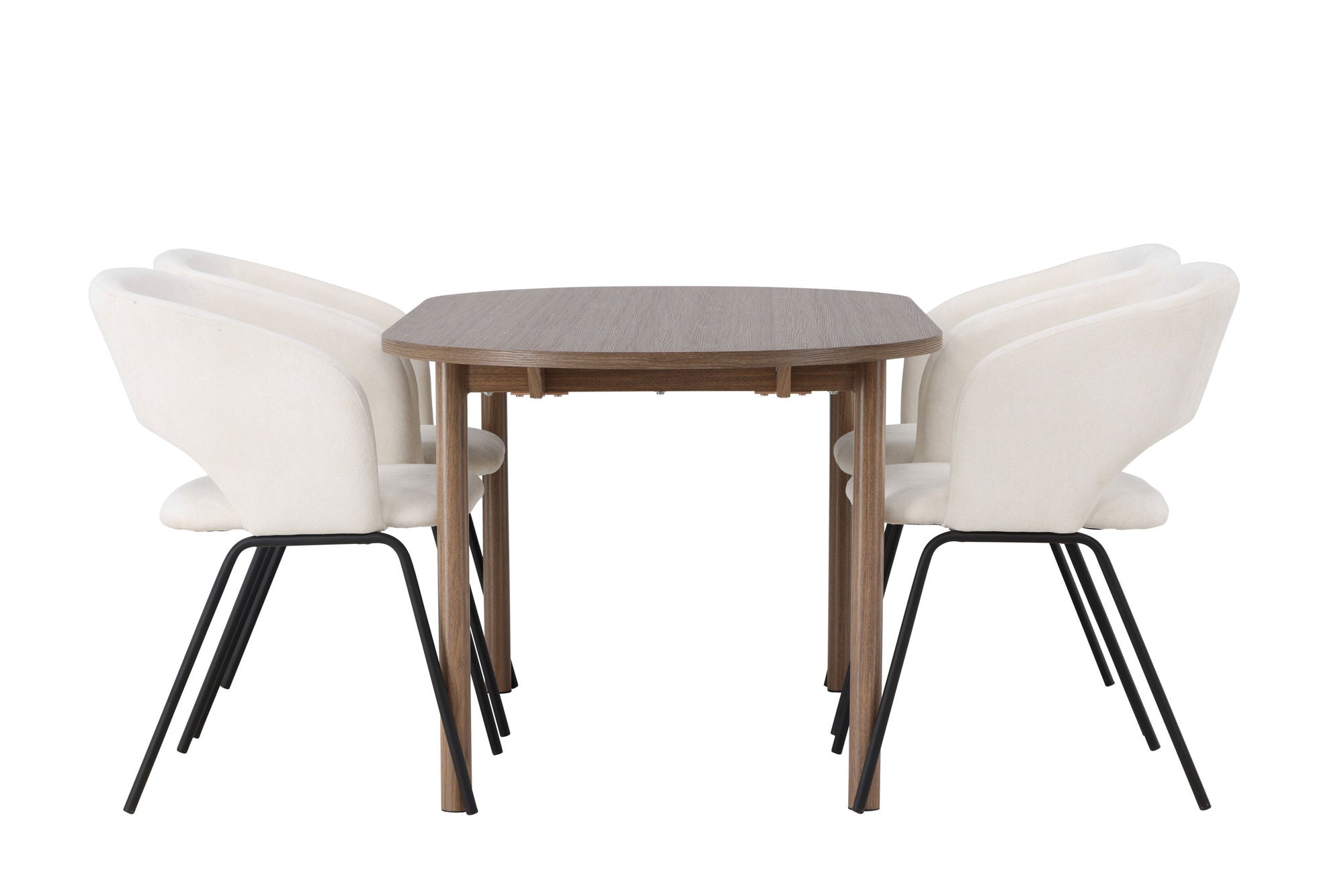 Venture Home Andy spisebord 180*75 - Natural / Natural MDF +Day Spisebordsstol - Matte black / White Linen _4