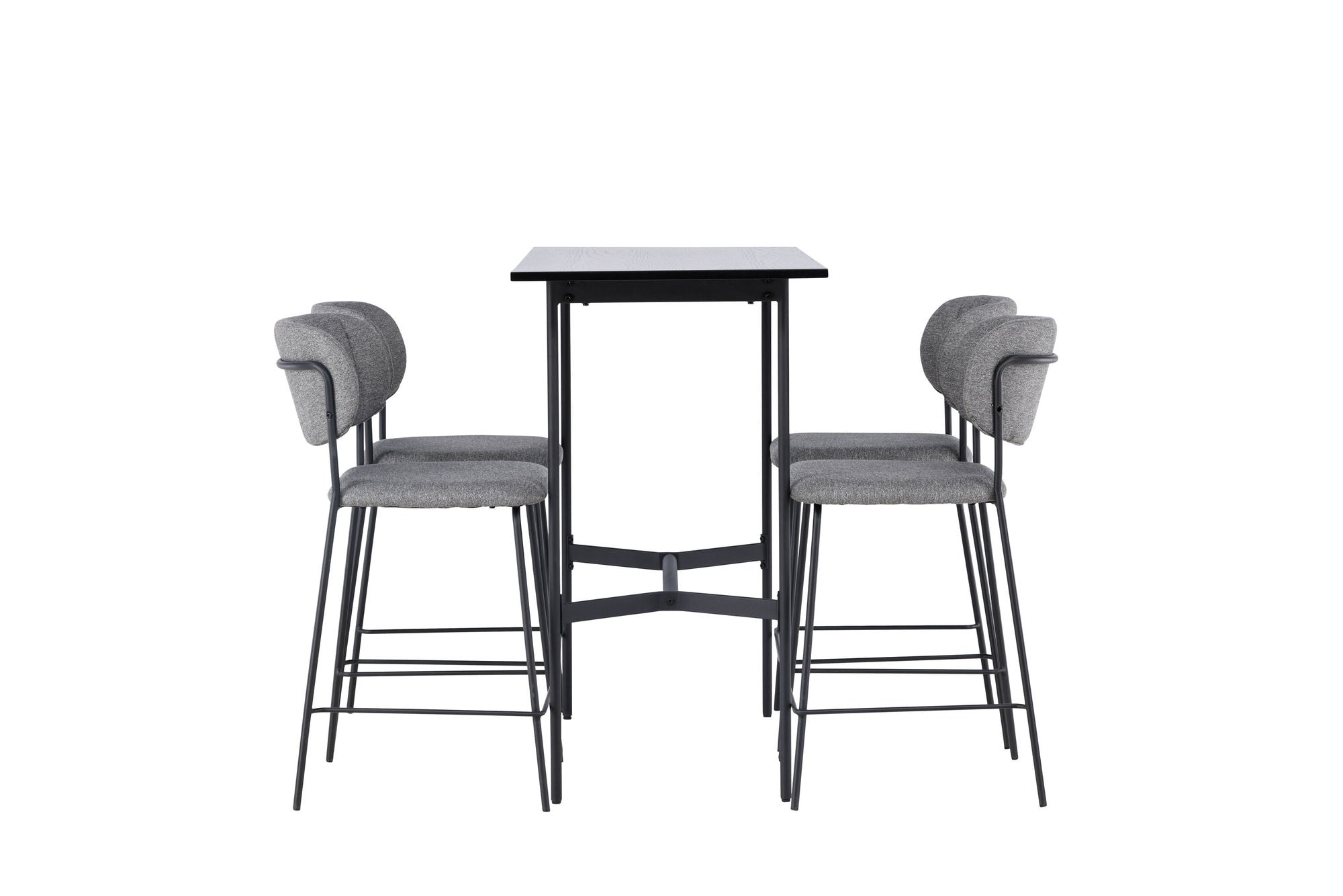 Venture Home Rax Bar bord 120*60 - Black / Black MDF +Bell Bar stol - Black / Grey Fabric _4