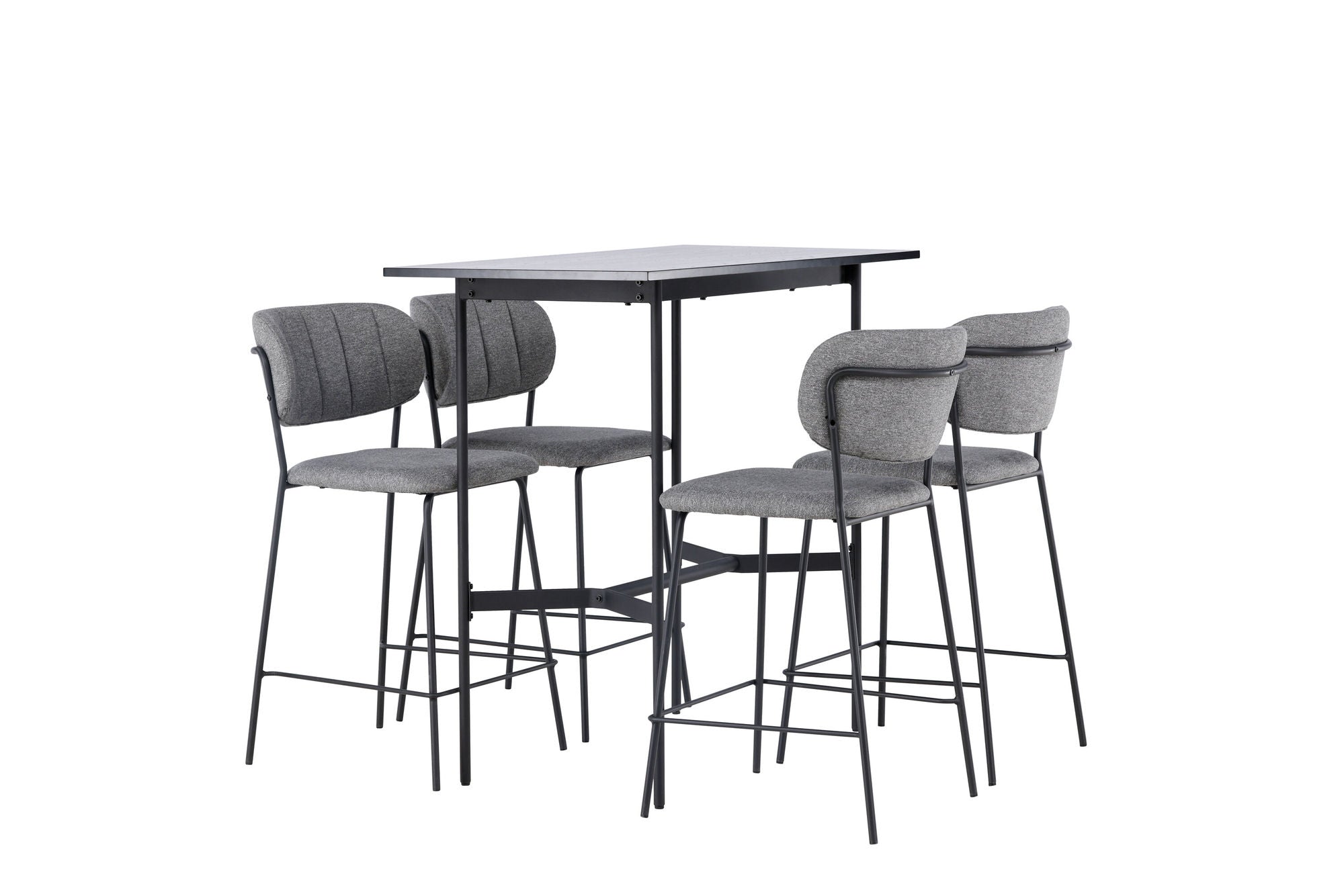 Venture Home Rax Bar bord 120*60 - Black / Black MDF +Bell Bar stol - Black / Grey Fabric _4