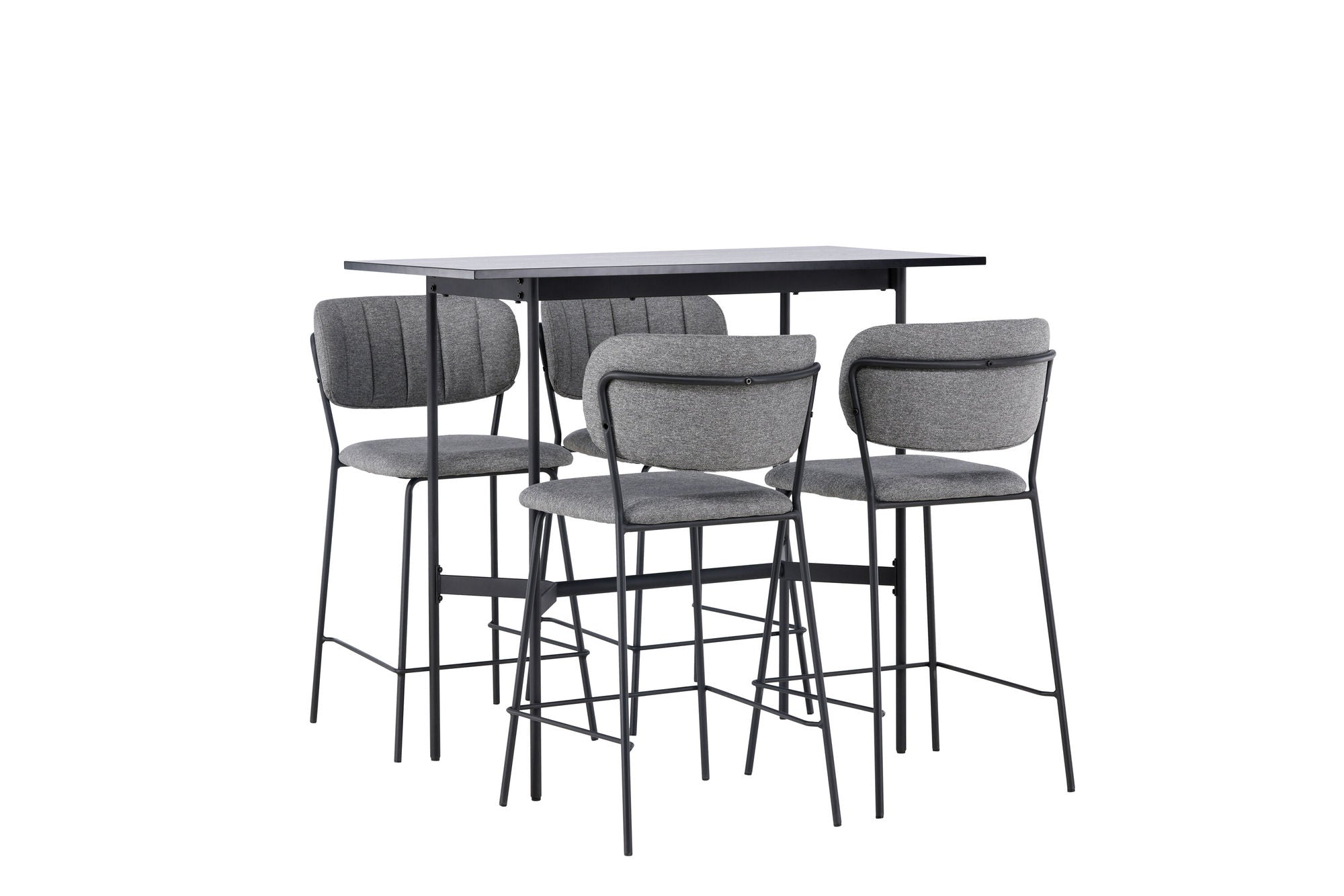 Venture Home Rax Bar bord 120*60 - Black / Black MDF +Bell Bar stol - Black / Grey Fabric _4