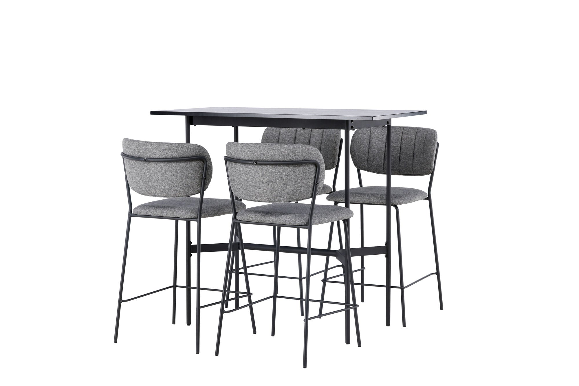 Venture Home Rax Bar bord 120*60 - Black / Black MDF +Bell Bar stol - Black / Grey Fabric _4