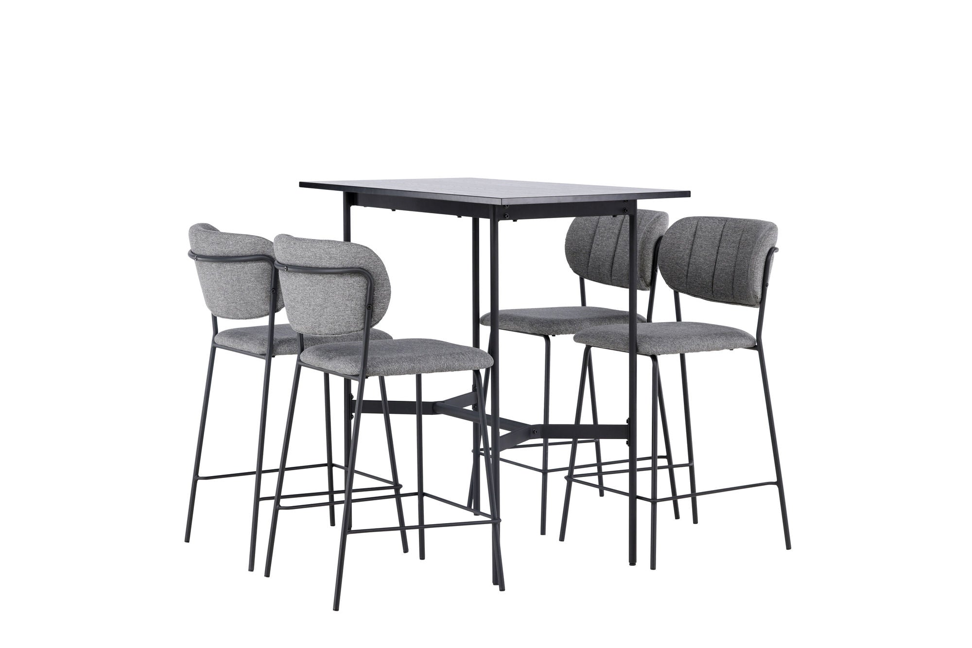 Venture Home Rax Bar bord 120*60 - Black / Black MDF +Bell Bar stol - Black / Grey Fabric _4