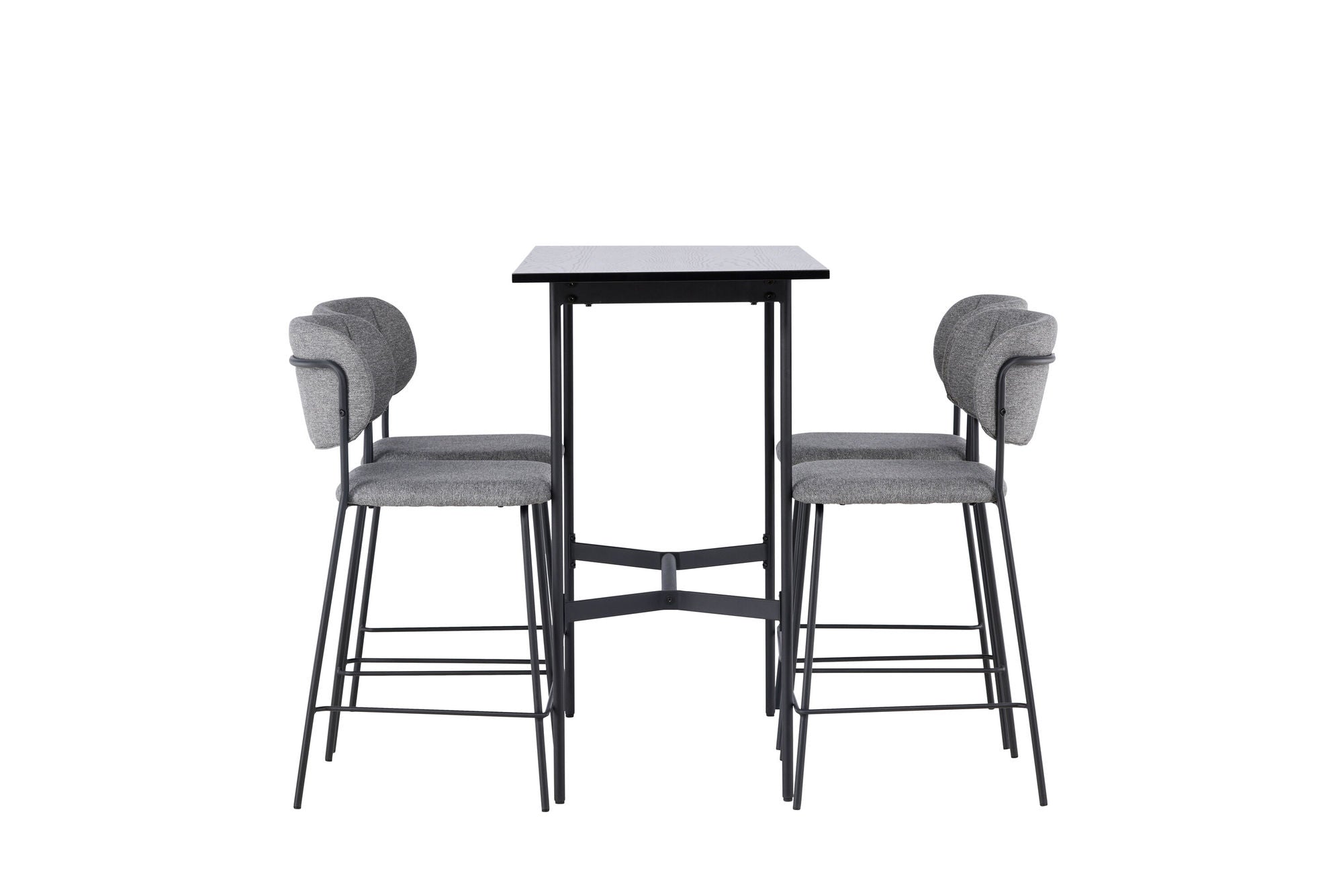 Venture Home Rax Bar bord 120*60 - Black / Black MDF +Bell Bar stol - Black / Grey Fabric _4
