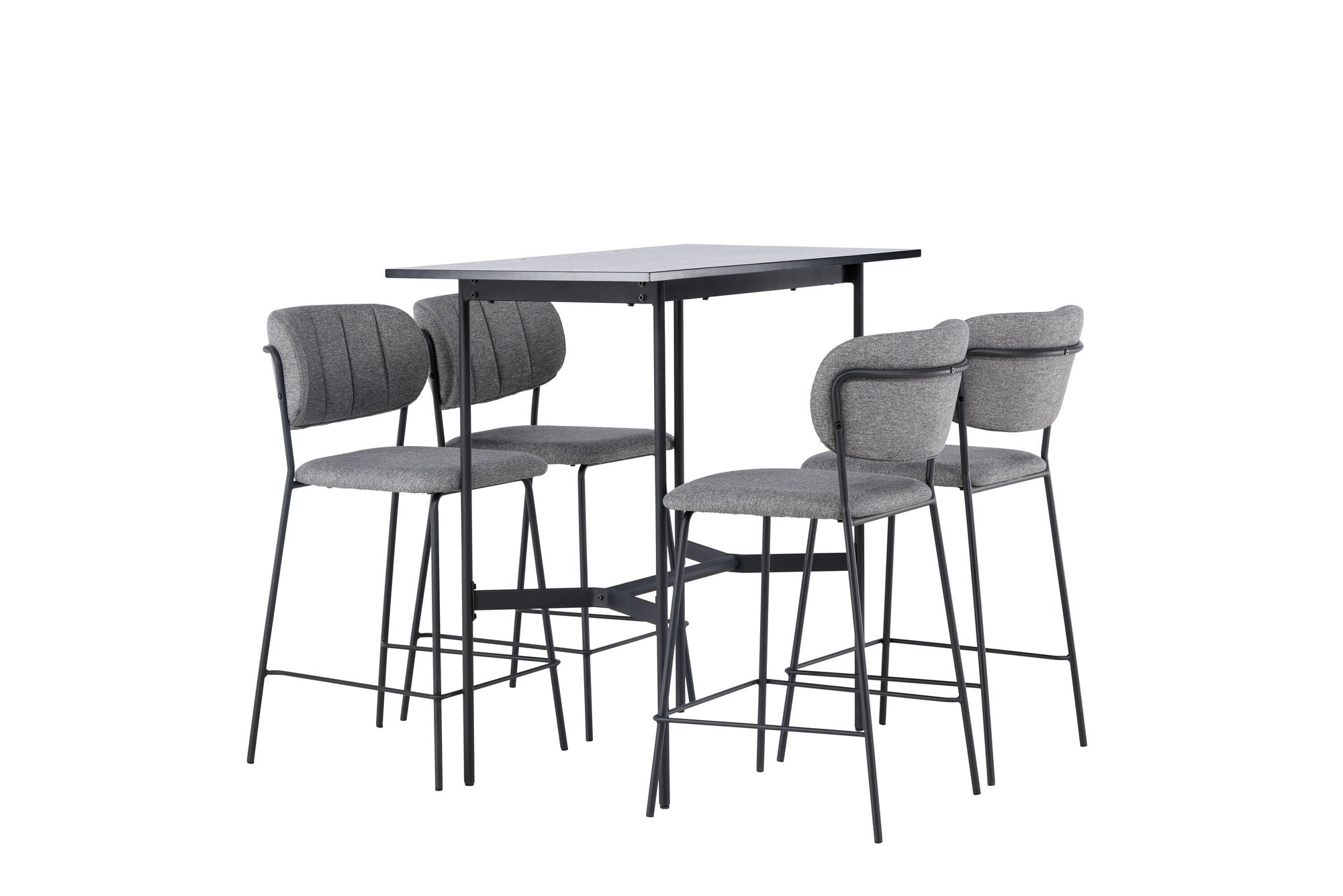 Venture Home Rax Bar bord 120*60 - Black / Black MDF +Bell Bar stol - Black / Grey Fabric _4