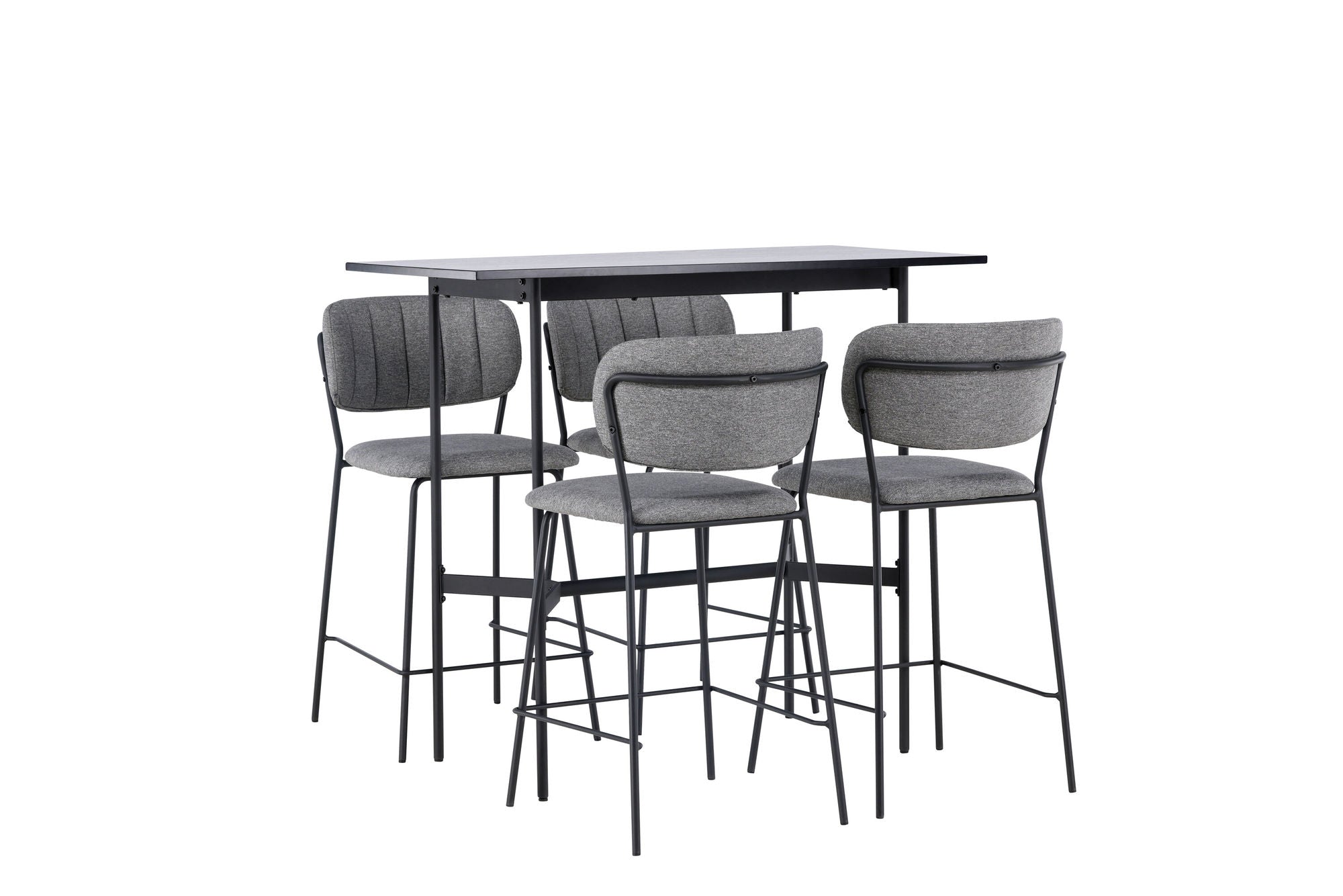 Venture Home Rax Bar bord 120*60 - Black / Black MDF +Bell Bar stol - Black / Grey Fabric _4