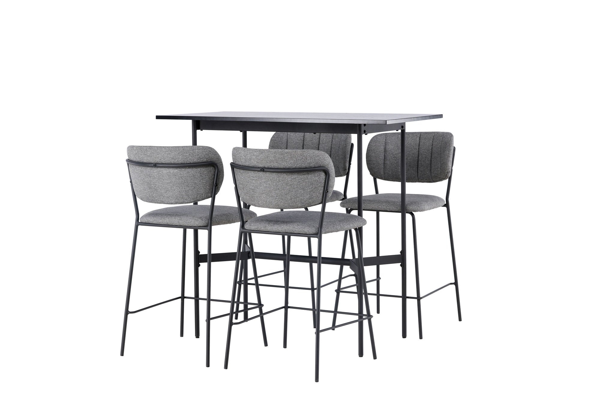 Venture Home Rax Bar bord 120*60 - Black / Black MDF +Bell Bar stol - Black / Grey Fabric _4
