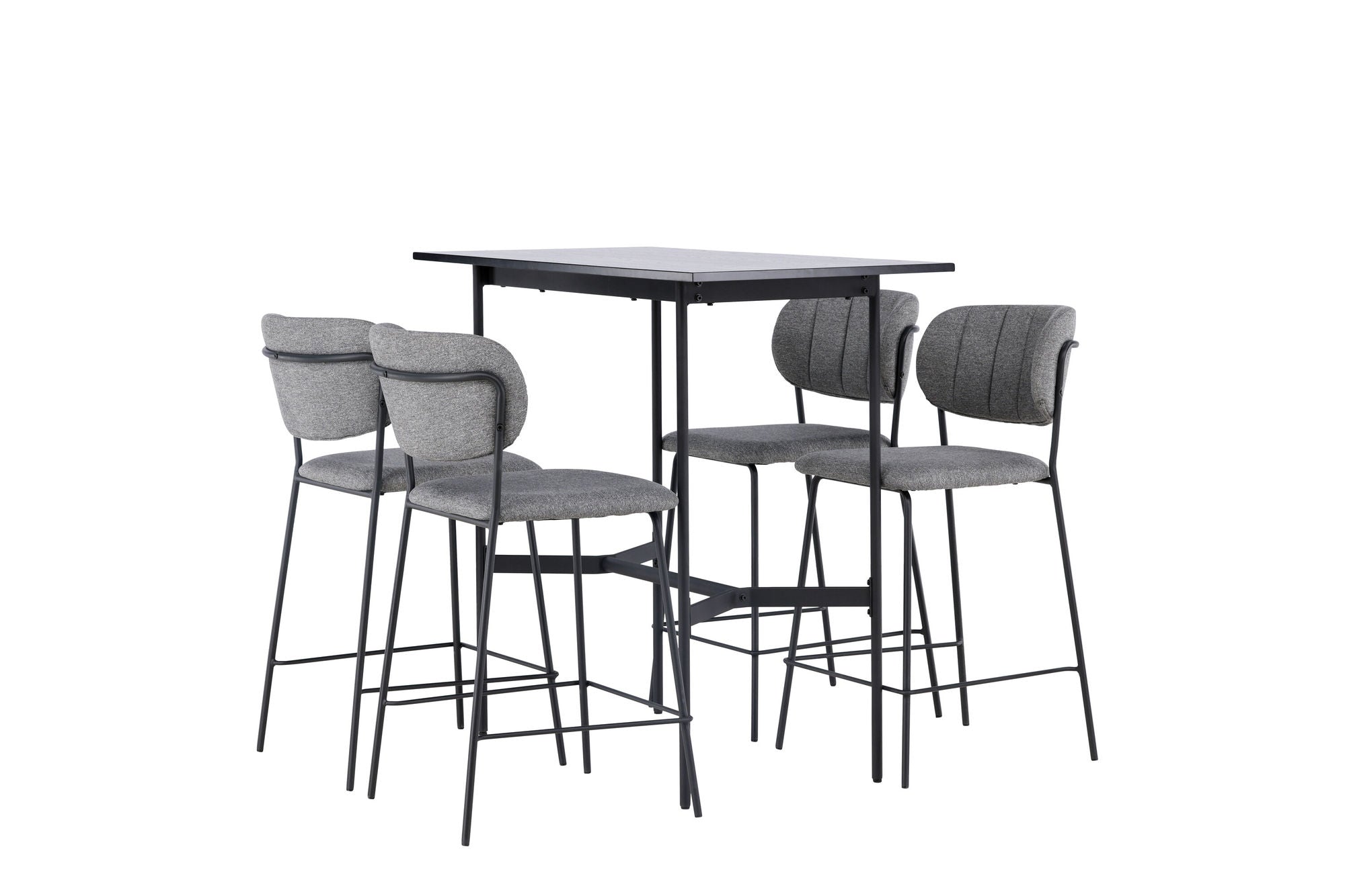 Venture Home Rax Bar bord 120*60 - Black / Black MDF +Bell Bar stol - Black / Grey Fabric _4