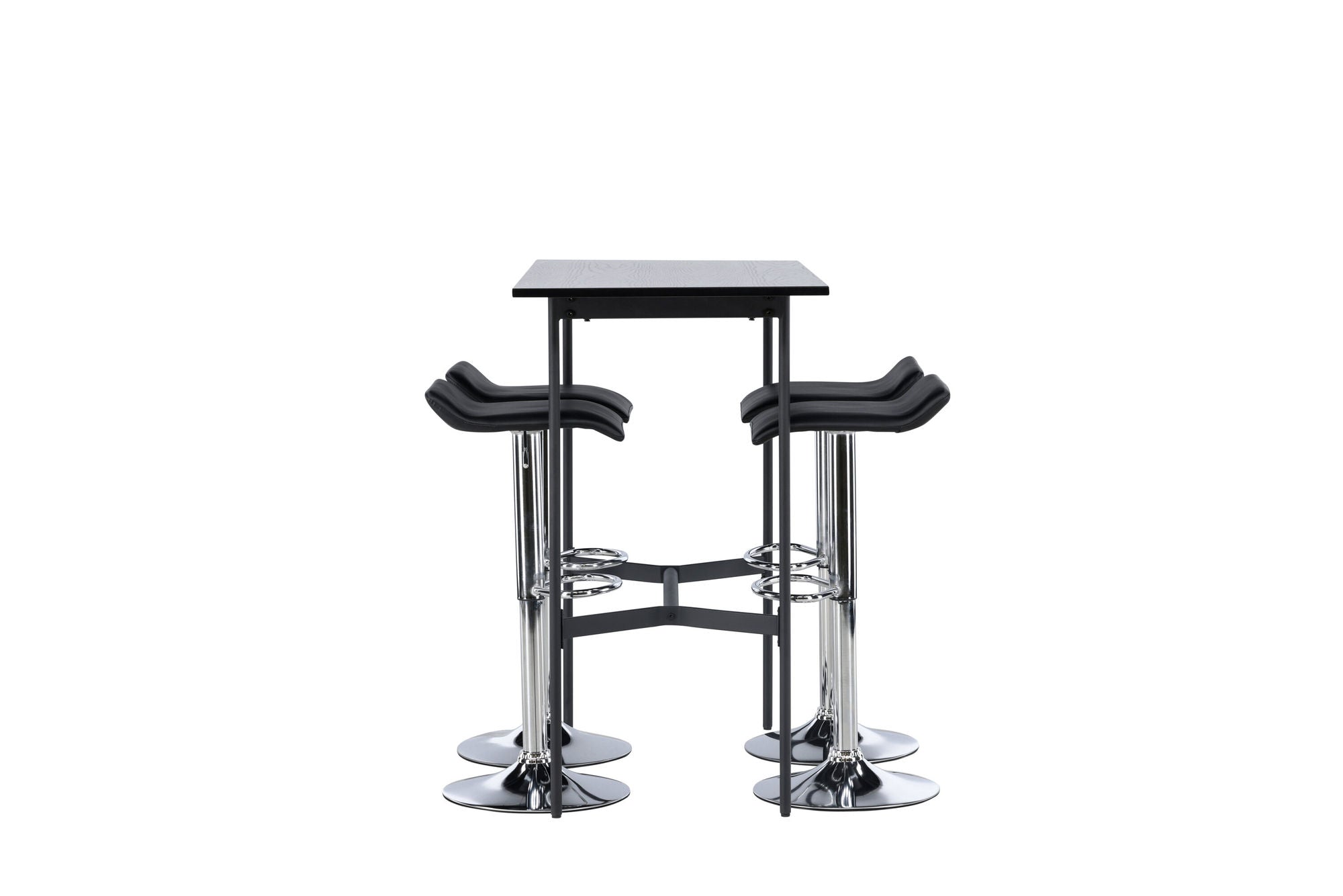 Venture Home Rax Bar bord 120*60 - Black / Black MDF +Jonna Bar stol - Chromed Steel / Black Fabric _4