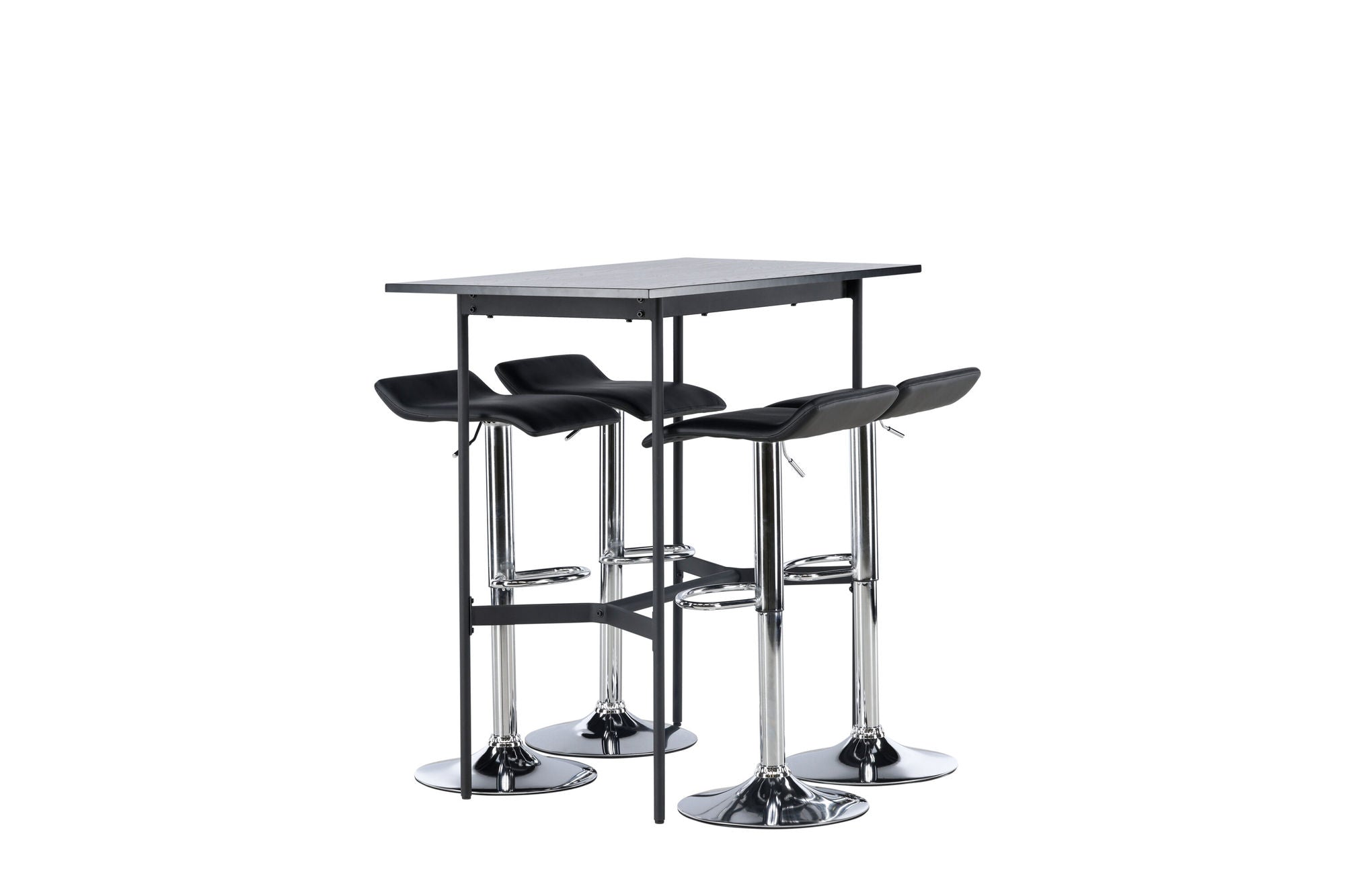 Venture Home Rax Bar bord 120*60 - Black / Black MDF +Jonna Bar stol - Chromed Steel / Black Fabric _4