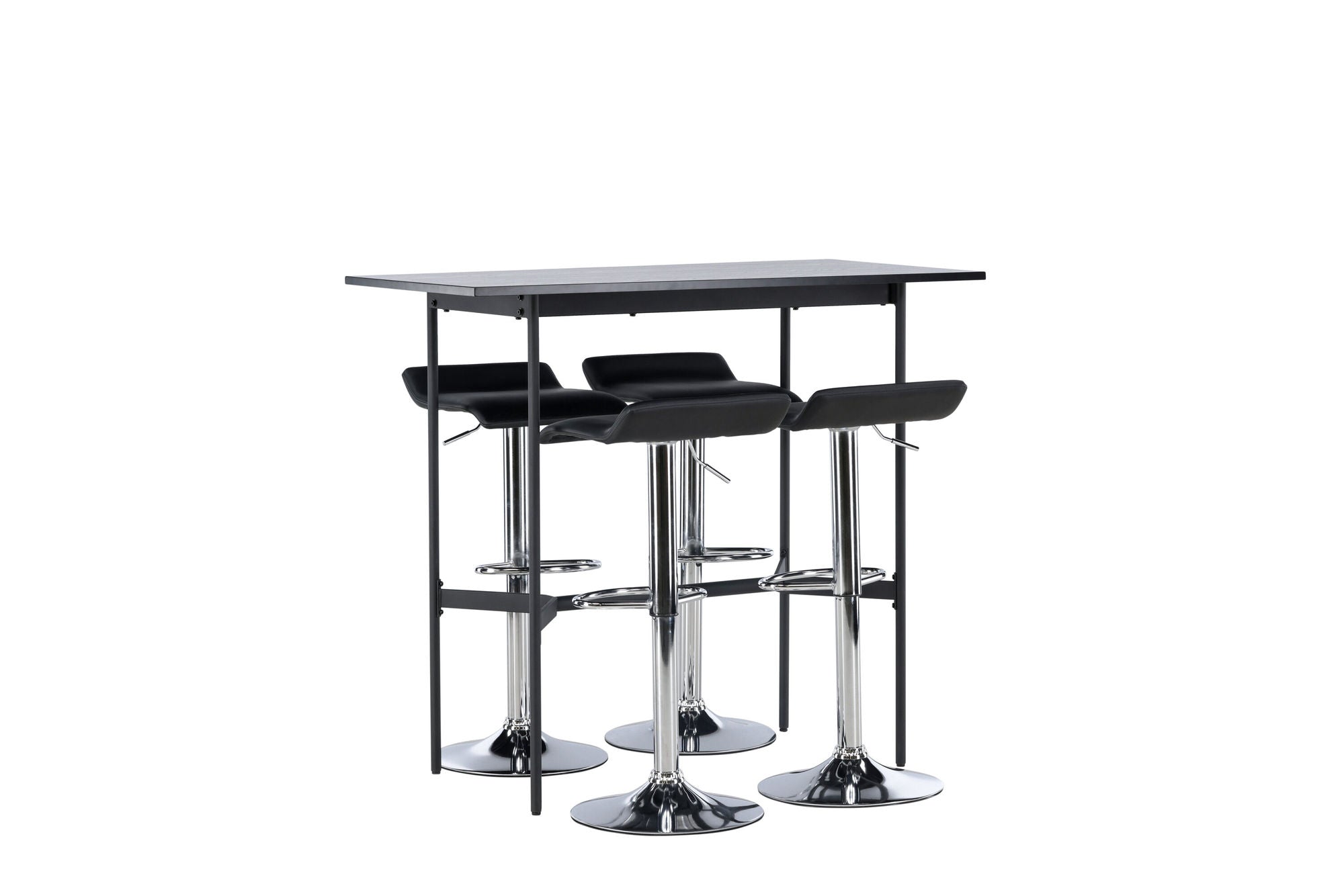 Venture Home Rax Bar bord 120*60 - Black / Black MDF +Jonna Bar stol - Chromed Steel / Black Fabric _4
