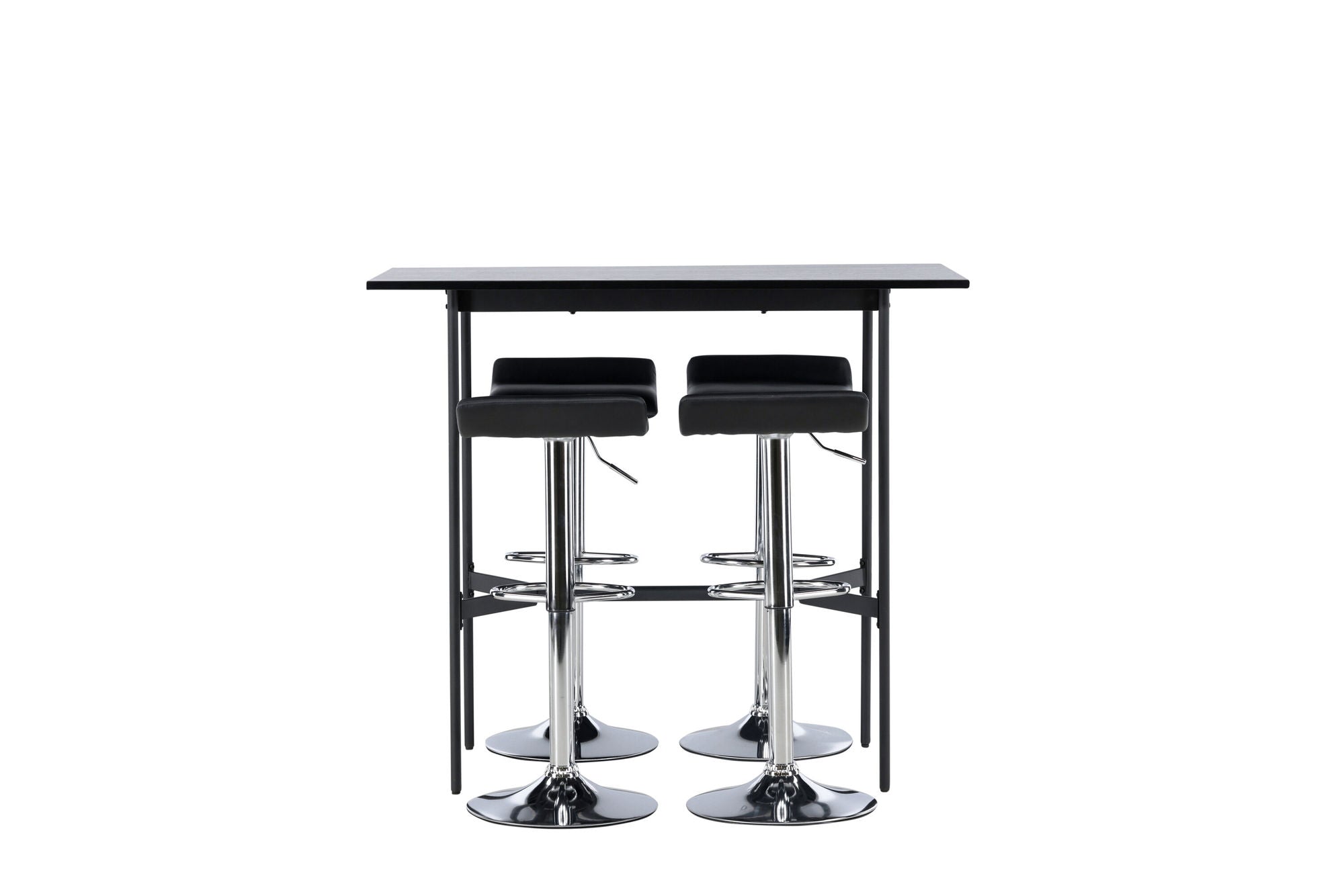 Venture Home Rax Bar bord 120*60 - Black / Black MDF +Jonna Bar stol - Chromed Steel / Black Fabric _4