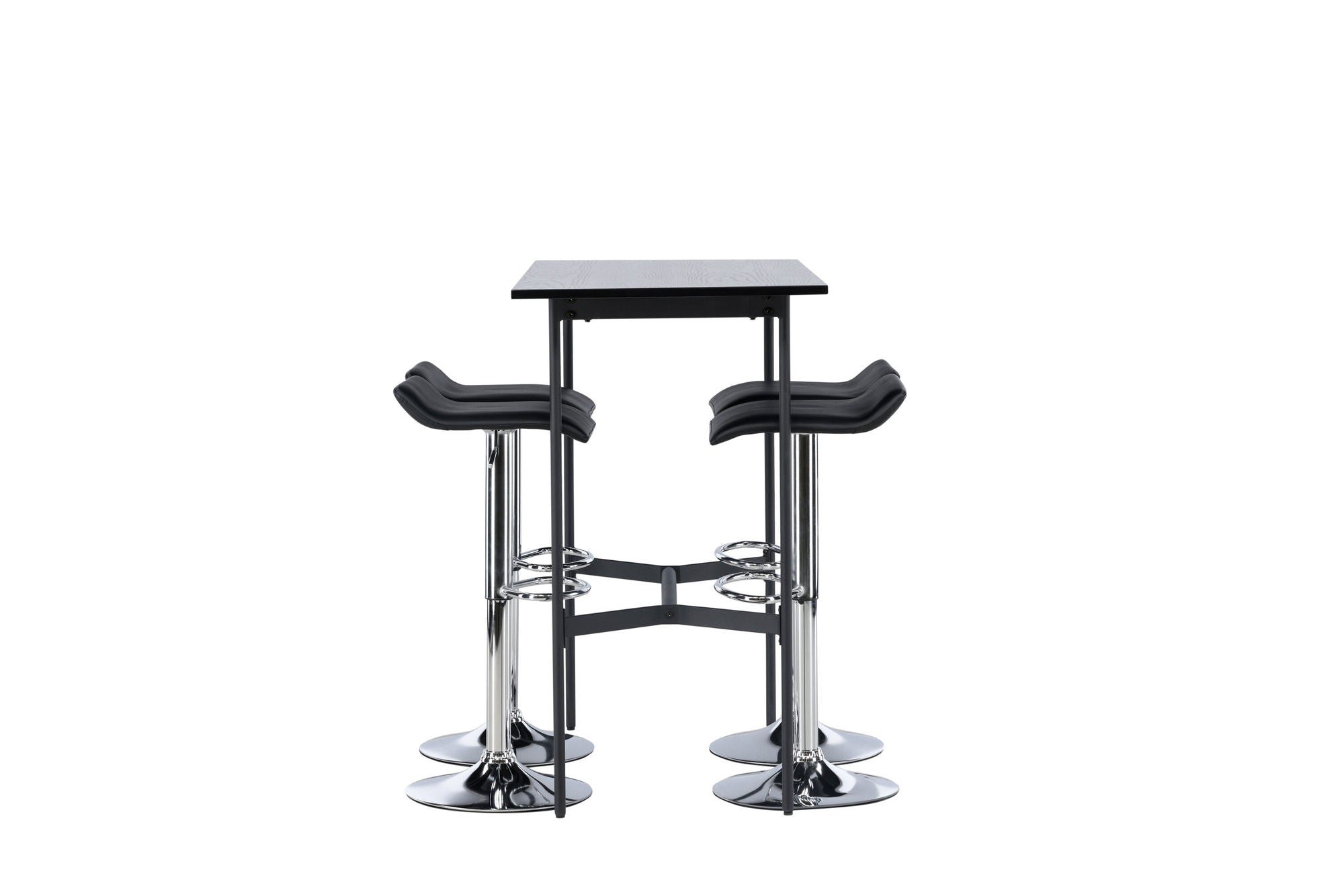 Venture Home Rax Bar bord 120*60 - Black / Black MDF +Jonna Bar stol - Chromed Steel / Black Fabric _4