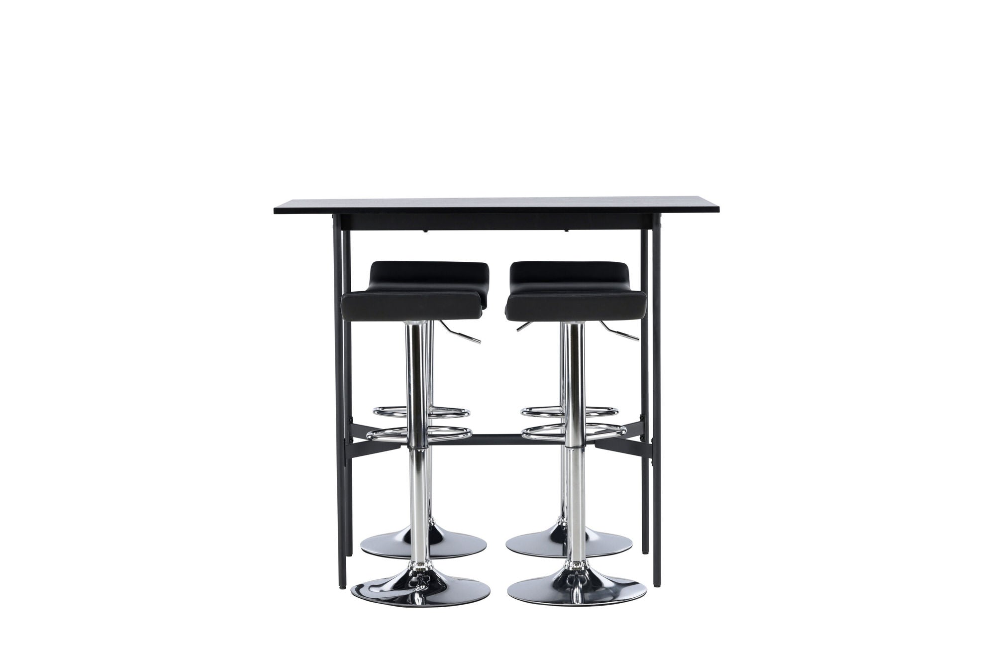 Venture Home Rax Bar bord 120*60 - Black / Black MDF +Jonna Bar stol - Chromed Steel / Black Fabric _4