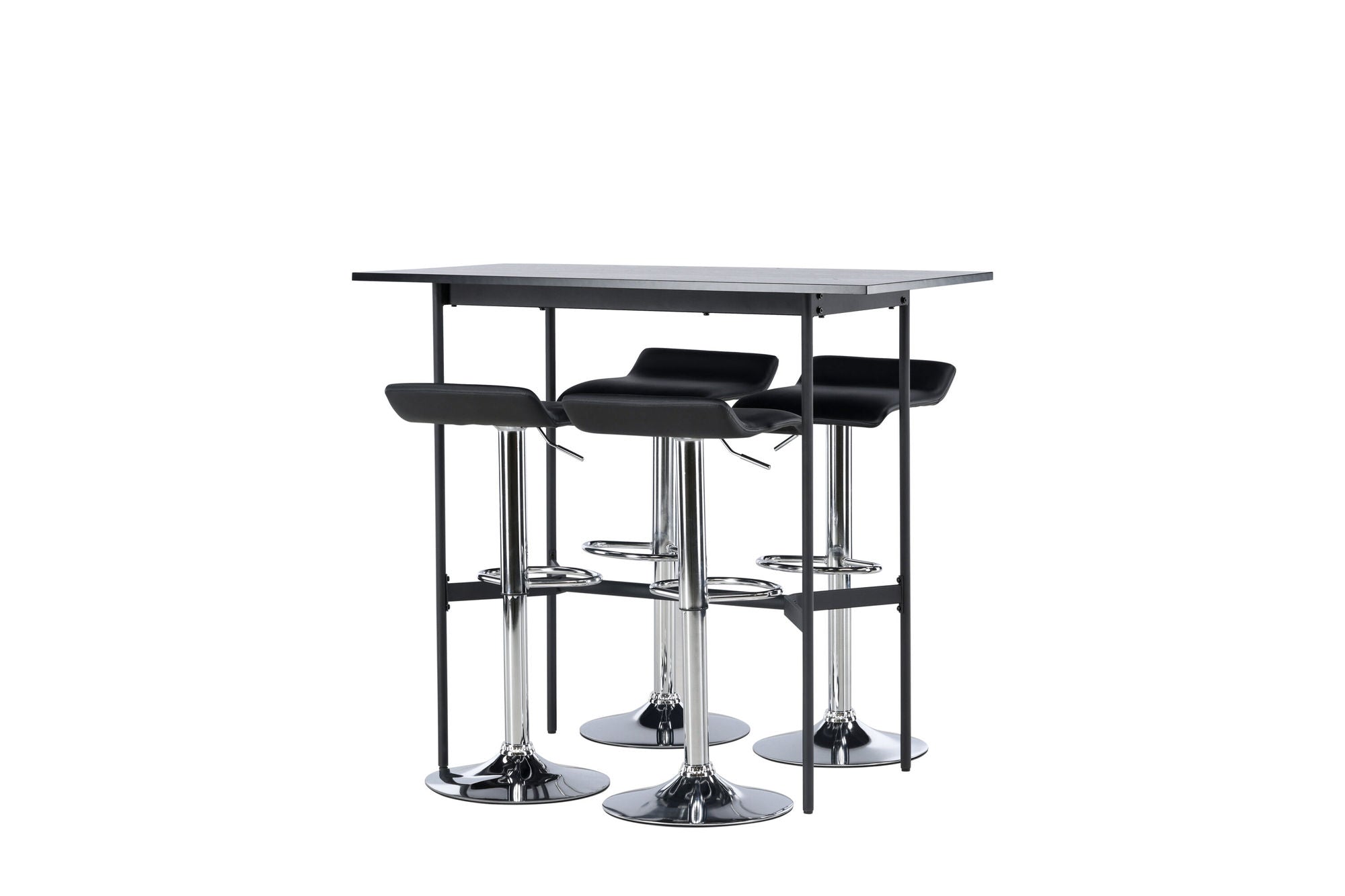 Venture Home Rax Bar bord 120*60 - Black / Black MDF +Jonna Bar stol - Chromed Steel / Black Fabric _4