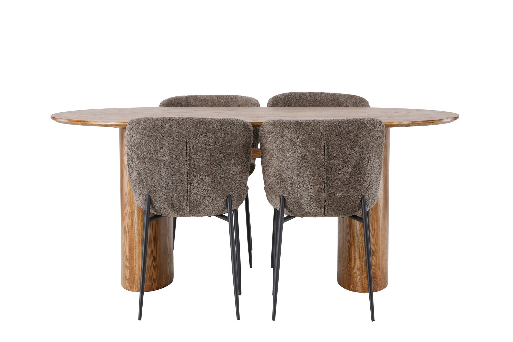 Venture Home Isolde spisebord 140*75 - Nature / Nature MDF +Modesto Spisebordsstol - Grey / Smoked Black Boucle _4