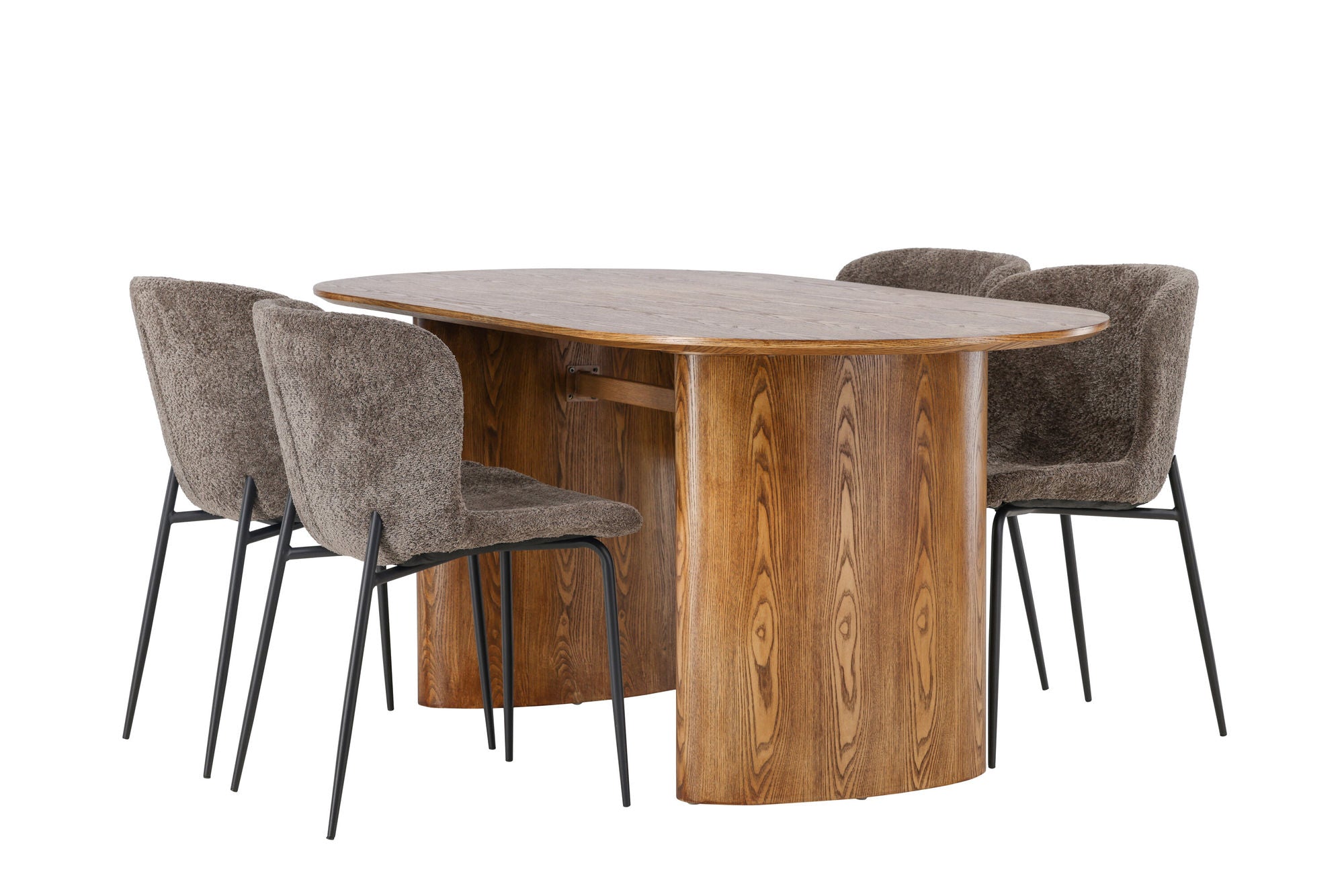 Venture Home Isolde spisebord 140*75 - Nature / Nature MDF +Modesto Spisebordsstol - Grey / Smoked Black Boucle _4
