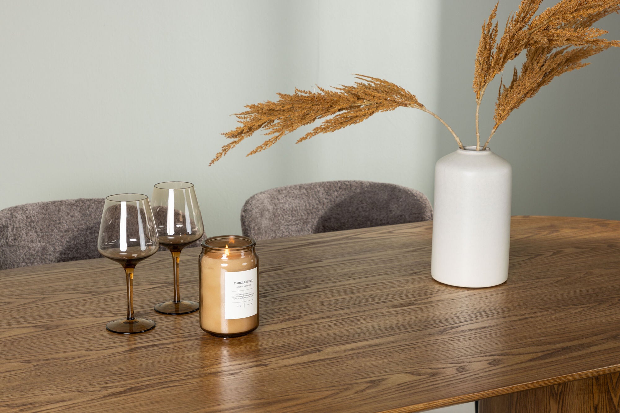 Venture Home Isolde spisebord 140*75 - Nature / Nature MDF +Modesto Spisebordsstol - Grey / Smoked Black Boucle _4