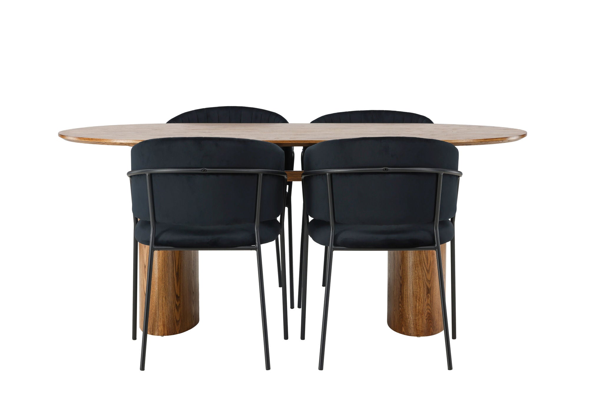 Venture Home Isolde spisebord 140*75 - Nature / Nature MDF +Selma Spisebordsstol - Black / Black Velvet _4