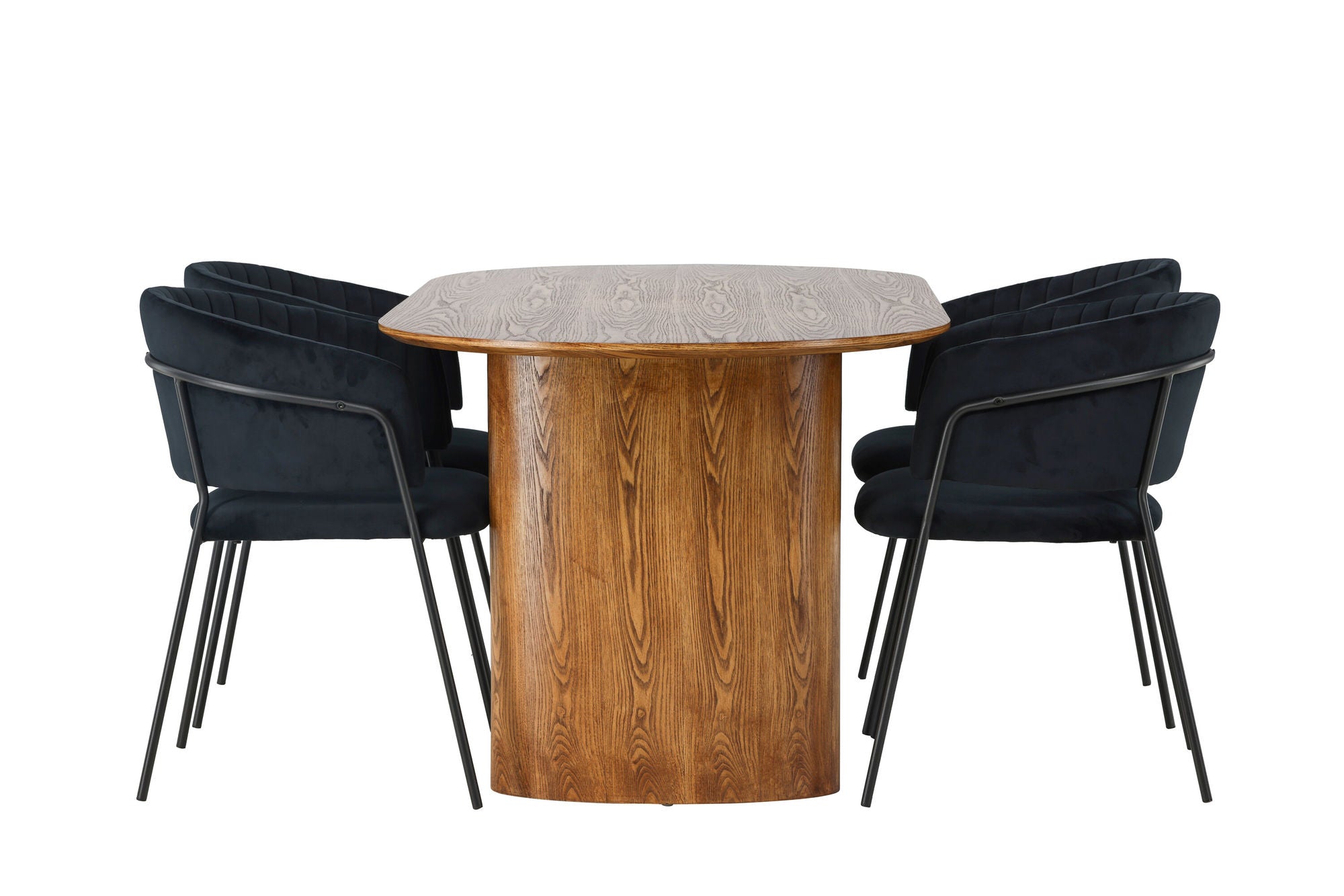 Venture Home Isolde spisebord 140*75 - Nature / Nature MDF +Selma Spisebordsstol - Black / Black Velvet _4
