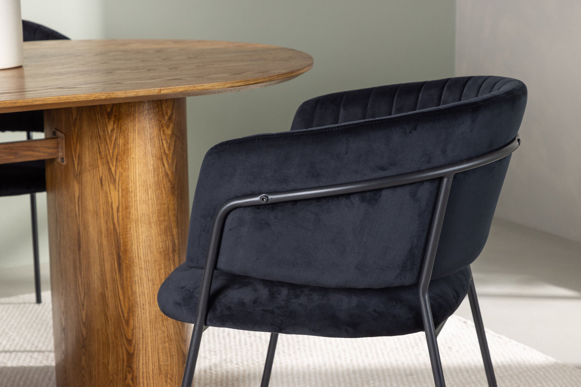 Venture Home Isolde spisebord 140*75 - Nature / Nature MDF +Selma Spisebordsstol - Black / Black Velvet _4