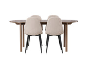 Venture Home Andy spisebord 180*75 - Natural / Natural MDF +Polar Spisebordsstol - Black / Beige Boucle _4