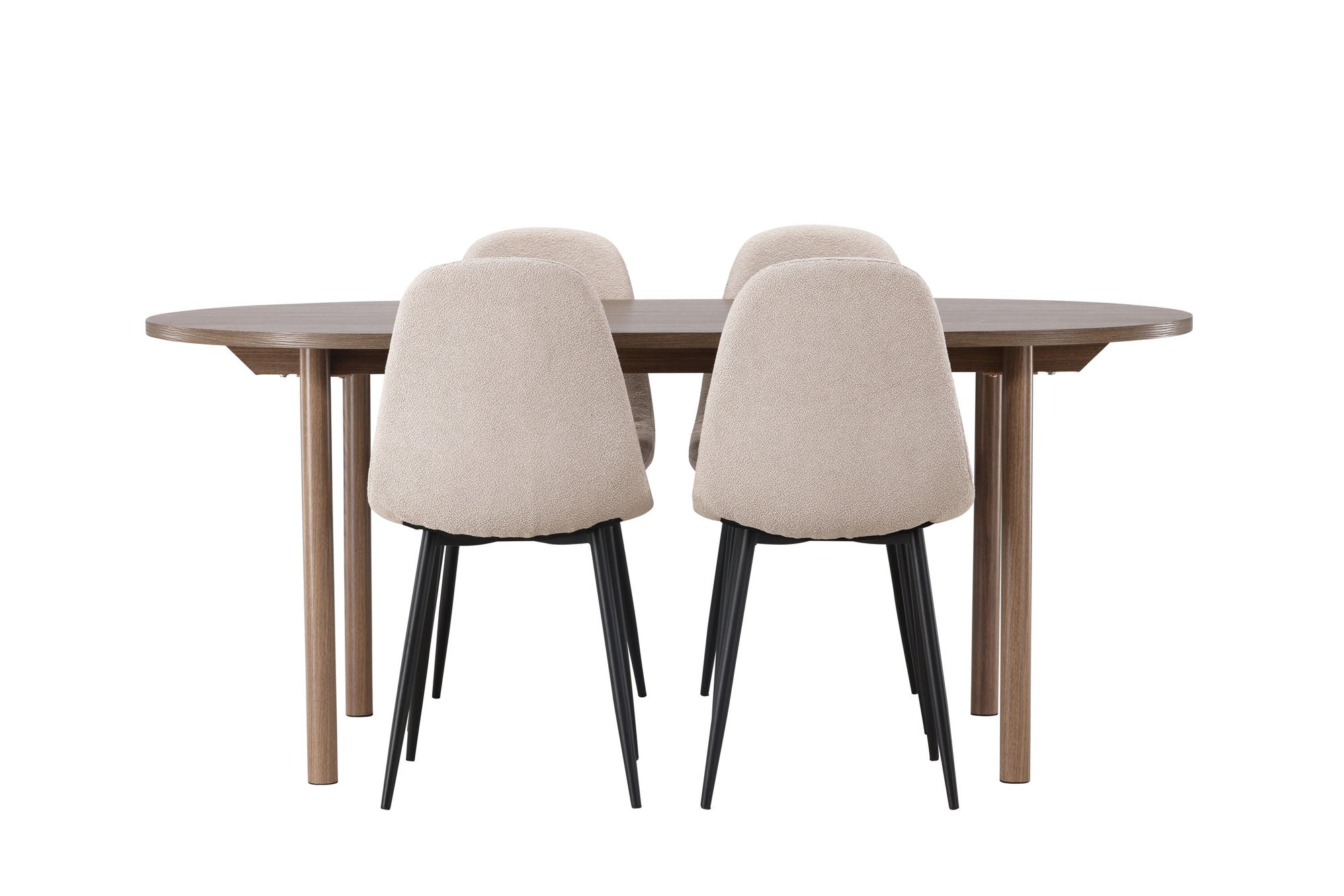 Venture Home Andy spisebord 180*75 - Natural / Natural MDF +Polar Spisebordsstol - Black / Beige Boucle _4