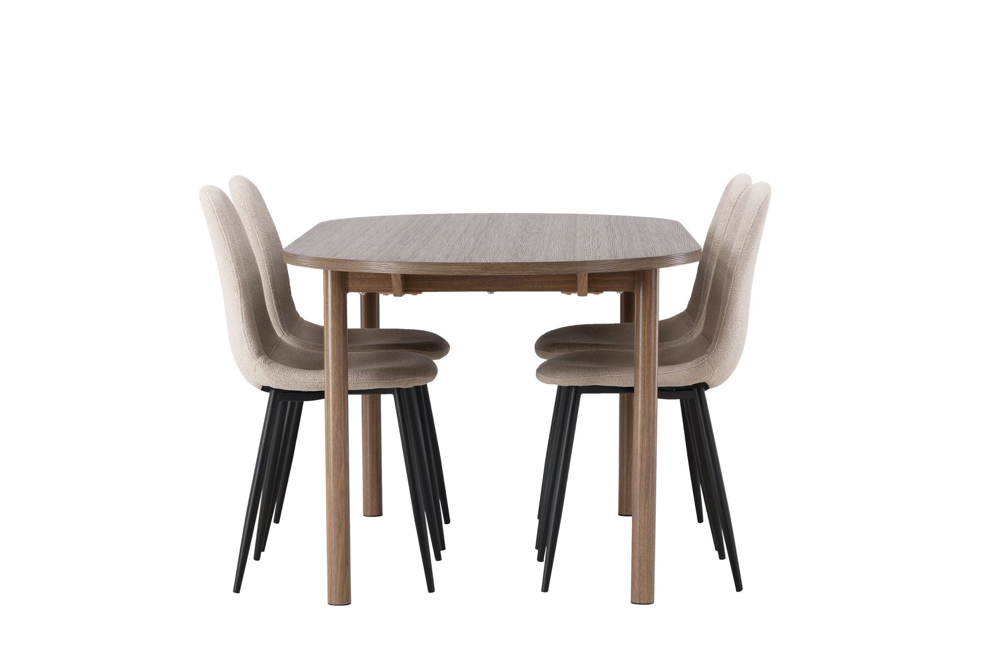 Venture Home Andy spisebord 180*75 - Natural / Natural MDF +Polar Spisebordsstol - Black / Beige Boucle _4
