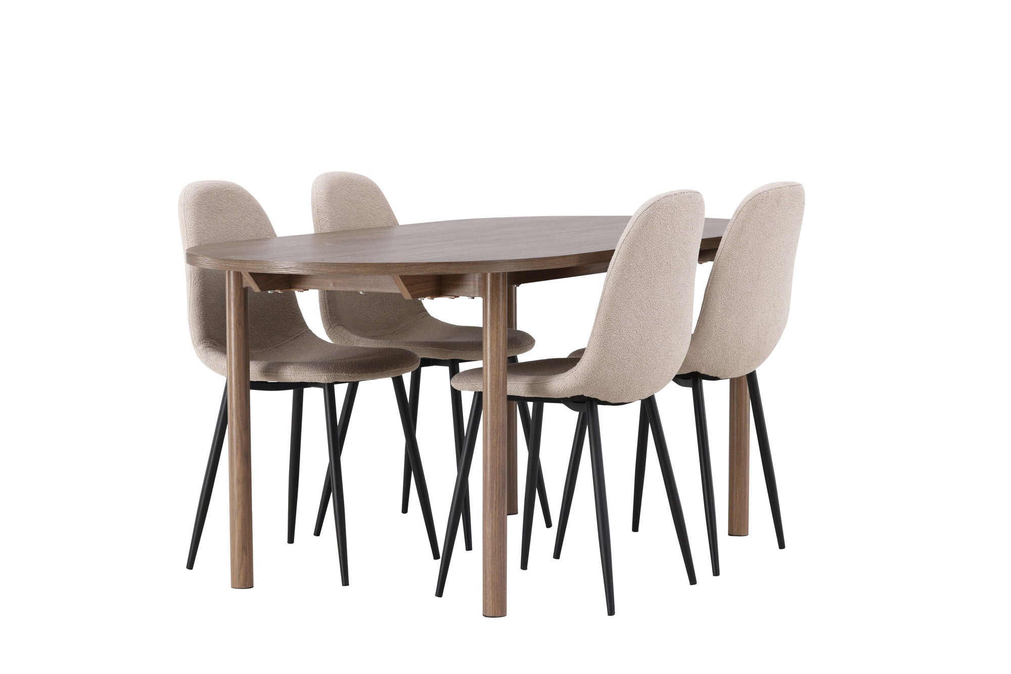 Venture Home Andy spisebord 180*75 - Natural / Natural MDF +Polar Spisebordsstol - Black / Beige Boucle _4