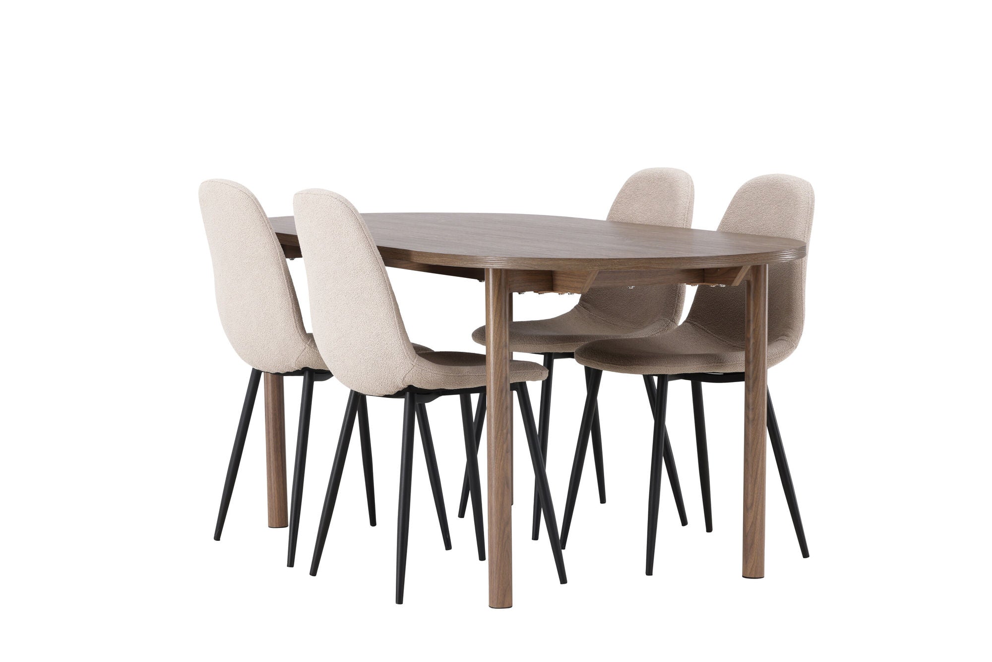 Venture Home Andy spisebord 180*75 - Natural / Natural MDF +Polar Spisebordsstol - Black / Beige Boucle _4