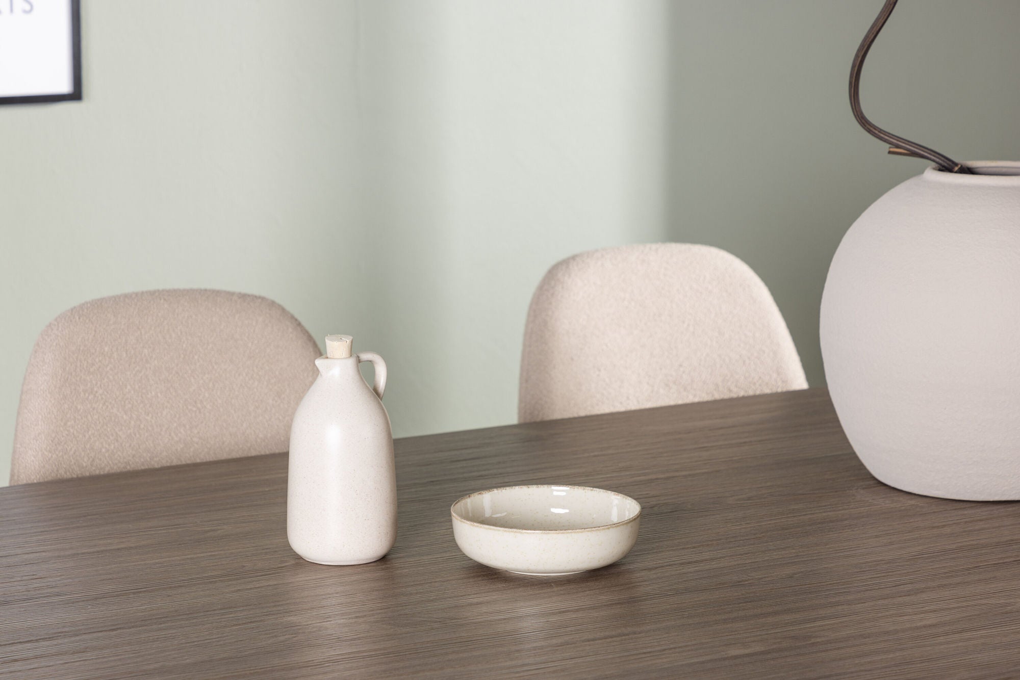 Venture Home Andy spisebord 180*75 - Natural / Natural MDF +Polar Spisebordsstol - Black / Beige Boucle _4