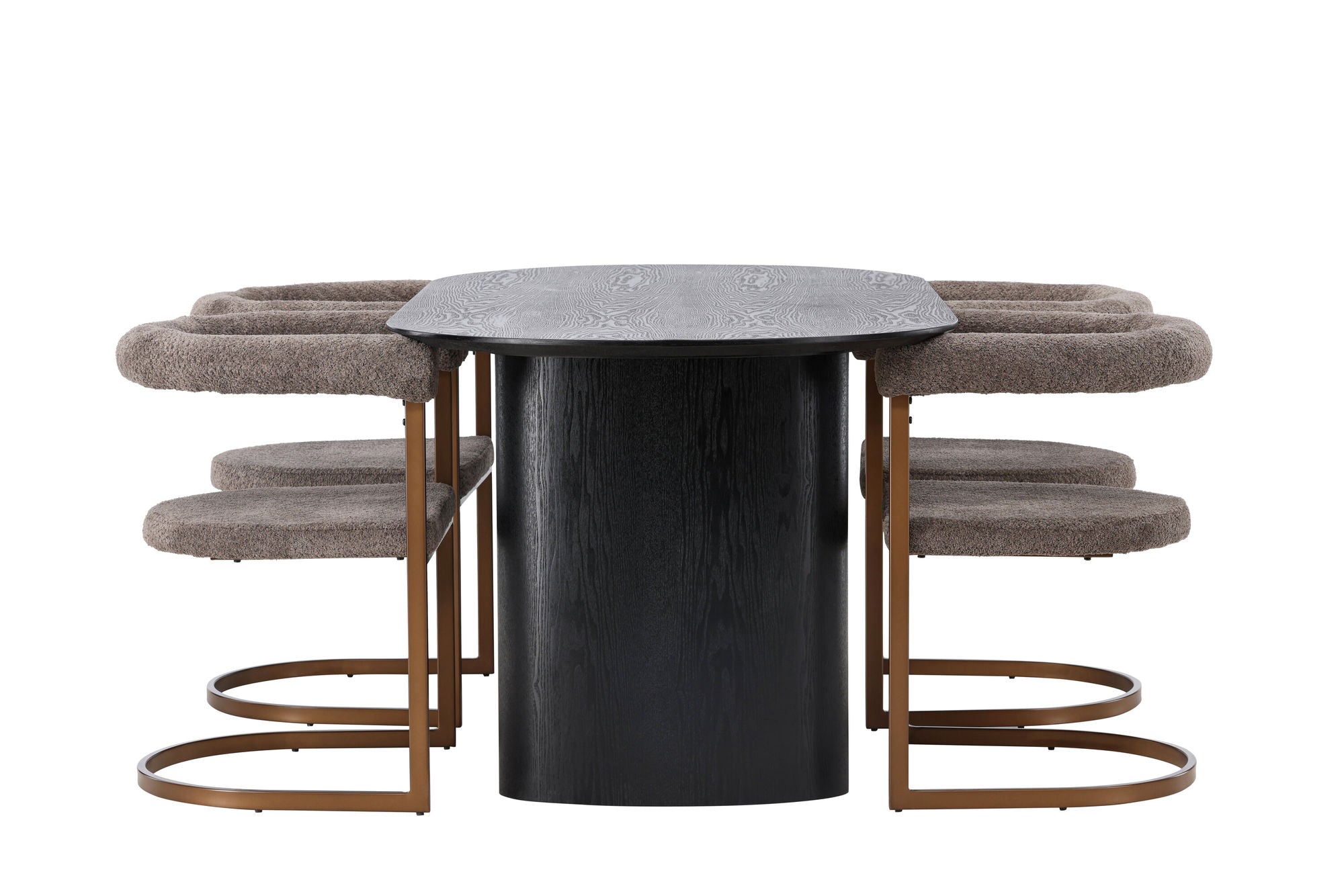 Venture Home Isolde spisebord 180*75 - Black / Black MDF +Morning Spisebordsstol - Black / Black Boucle _4