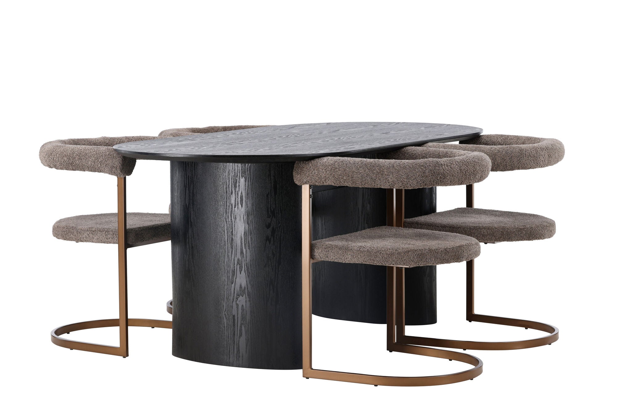 Venture Home Isolde spisebord 180*75 - Black / Black MDF +Morning Spisebordsstol - Black / Black Boucle _4