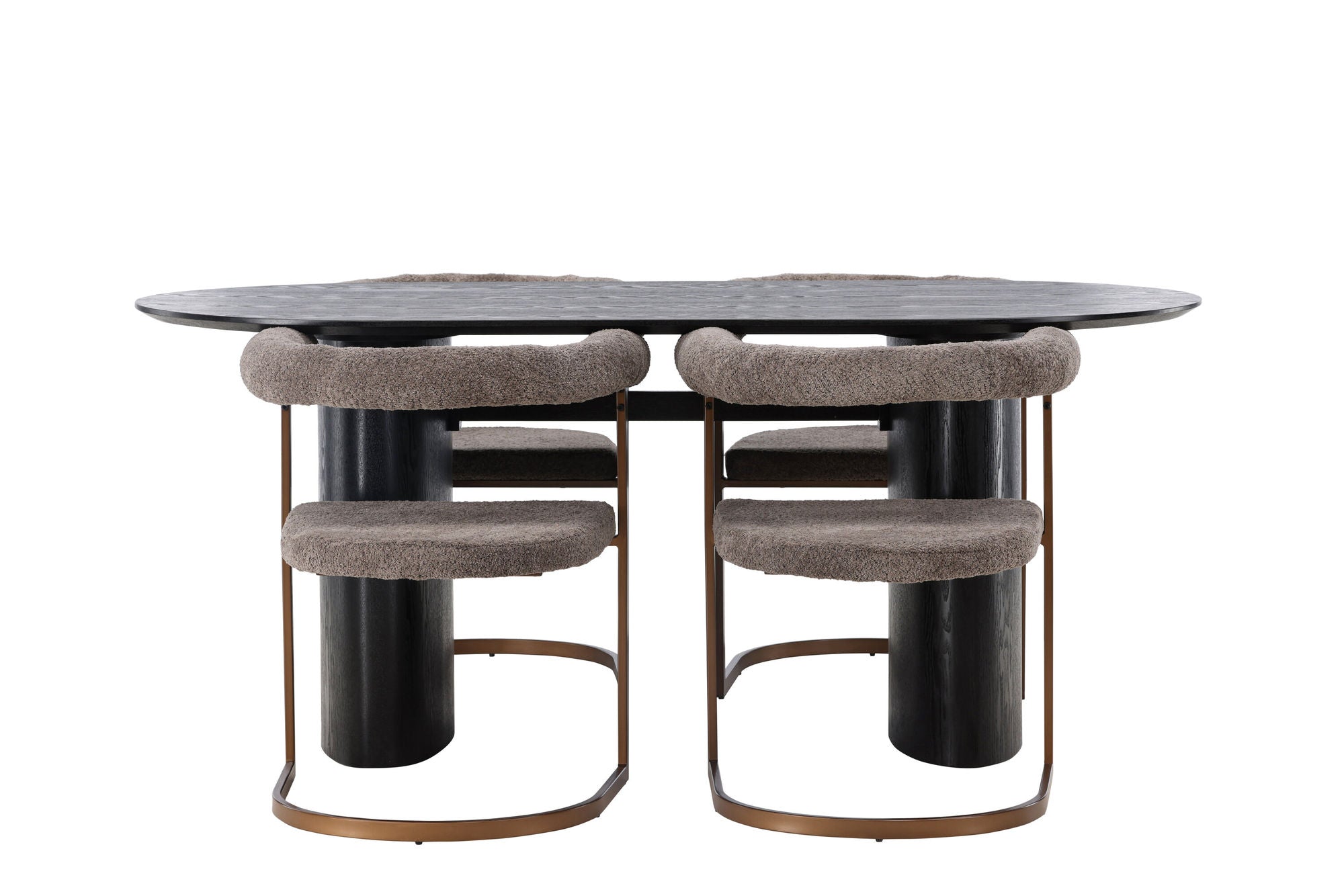 Venture Home Isolde spisebord 180*75 - Black / Black MDF +Morning Spisebordsstol - Black / Black Boucle _4