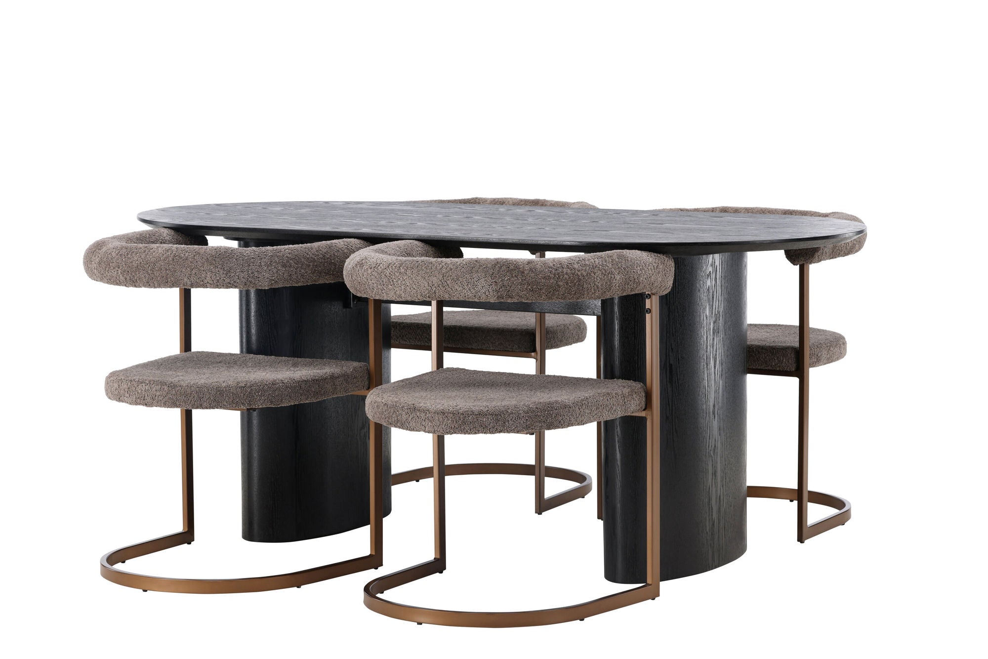 Venture Home Isolde spisebord 180*75 - Black / Black MDF +Morning Spisebordsstol - Black / Black Boucle _4