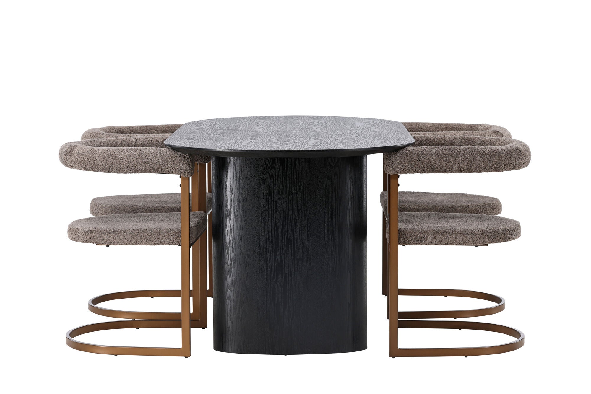 Venture Home Isolde spisebord 180*75 - Black / Black MDF +Morning Spisebordsstol - Black / Black Boucle _4