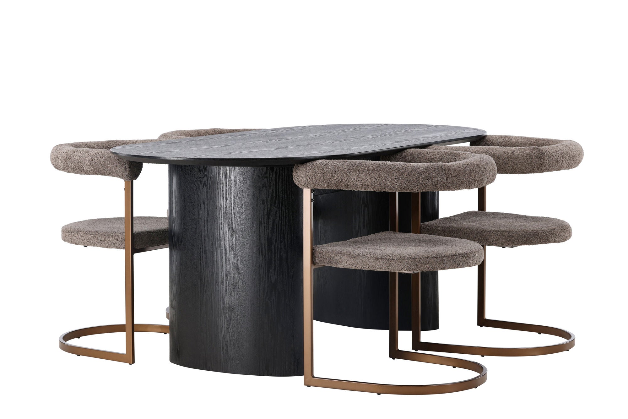 Venture Home Isolde spisebord 180*75 - Black / Black MDF +Morning Spisebordsstol - Black / Black Boucle _4