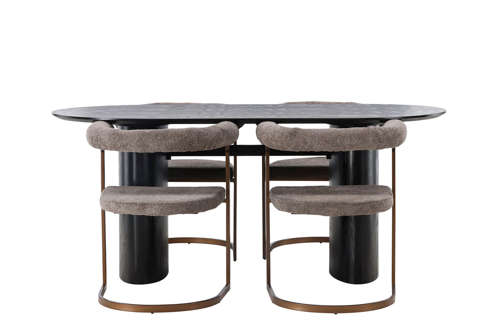 Venture Home Isolde spisebord 180*75 - Black / Black MDF +Morning Spisebordsstol - Black / Black Boucle _4