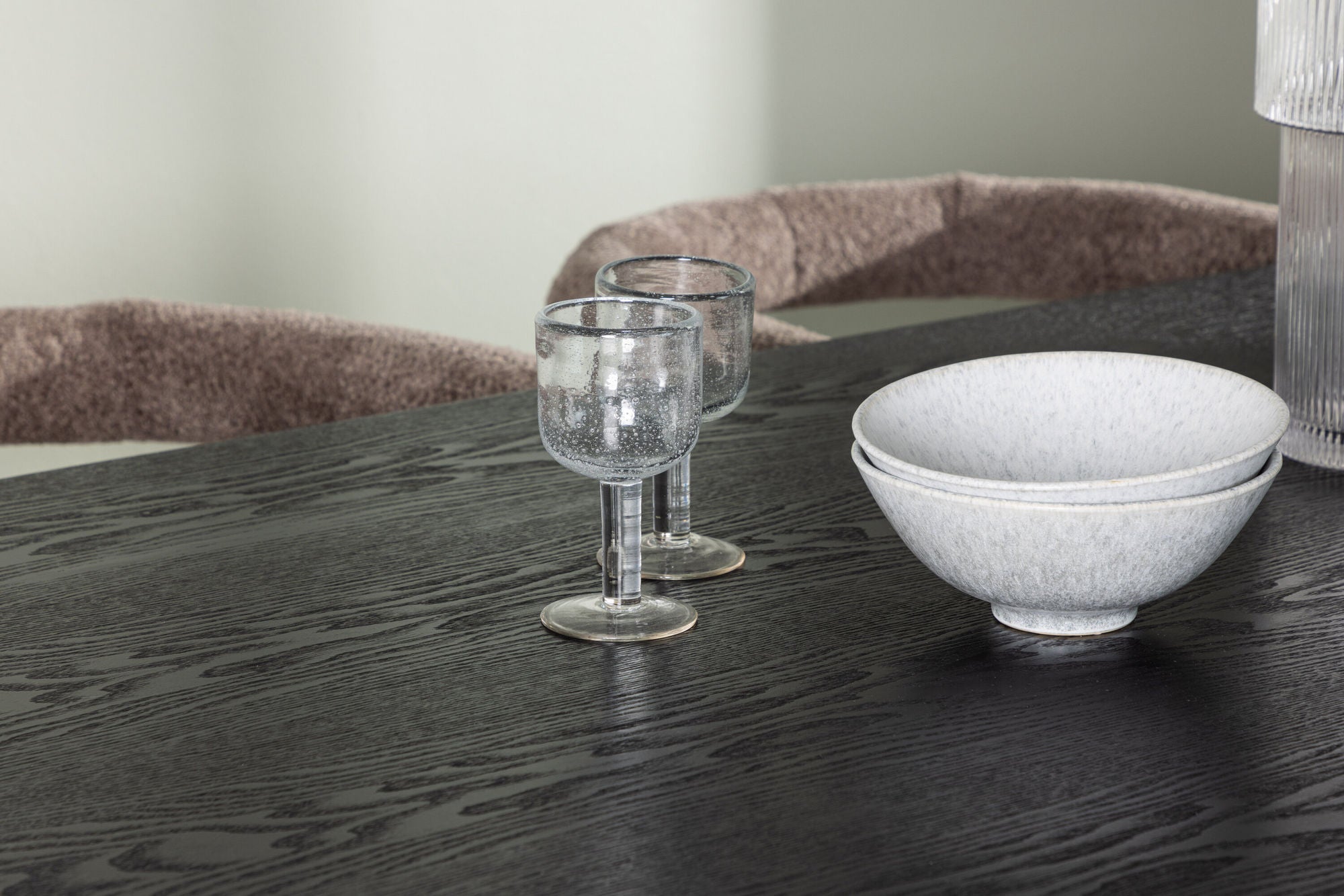 Venture Home Isolde spisebord 180*75 - Black / Black MDF +Morning Spisebordsstol - Black / Black Boucle _4