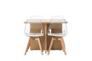 Venture Home Leo spisebord 100*75 - Oaklook / Oaklook MDF +Edvin Spisebordsstol - Nature / PET (seat cushion white) PET surface,seat with usual sponge _4